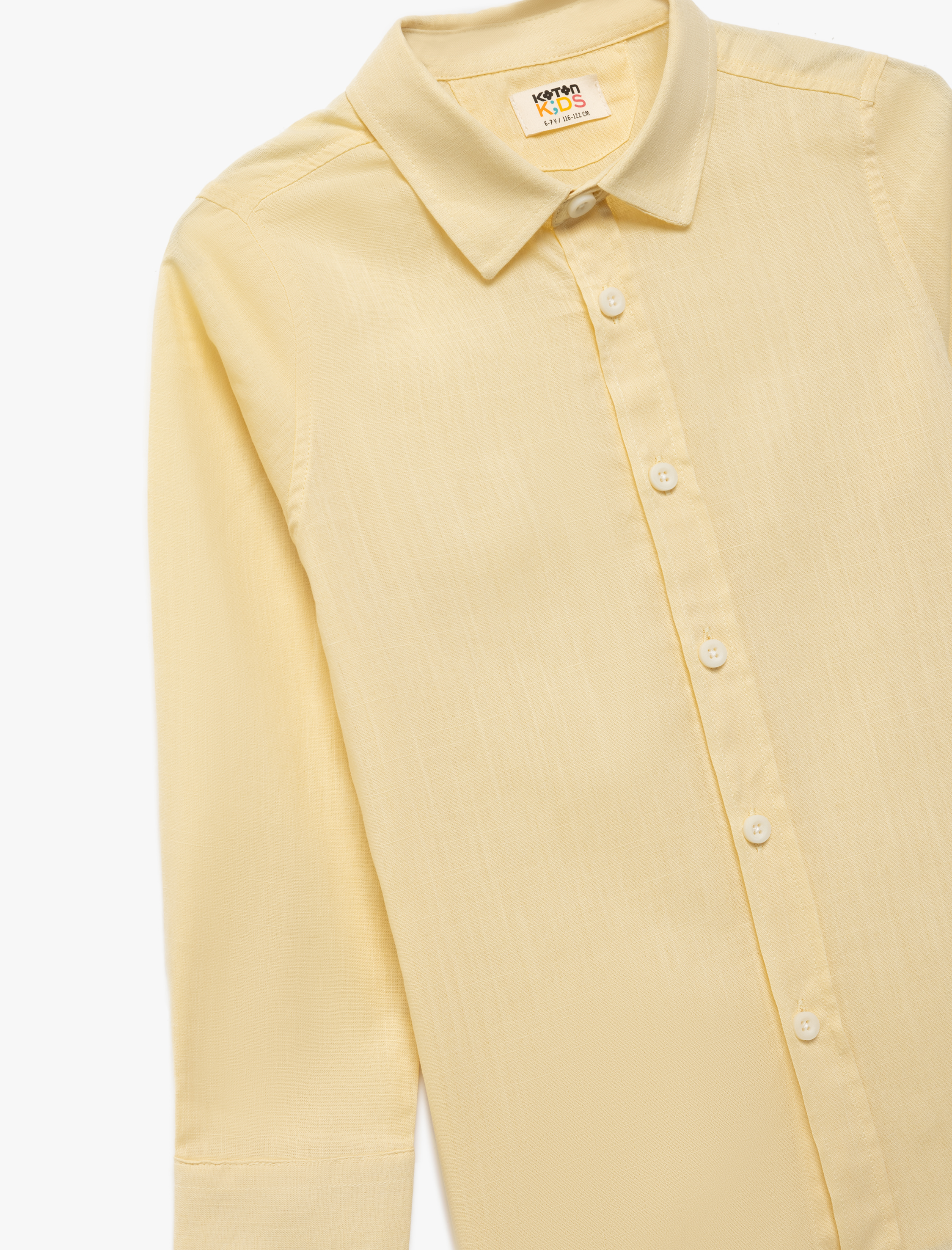  Erkek Çocuk Pamuklu Uzun Kollu Düğmeli Basic Gömlek