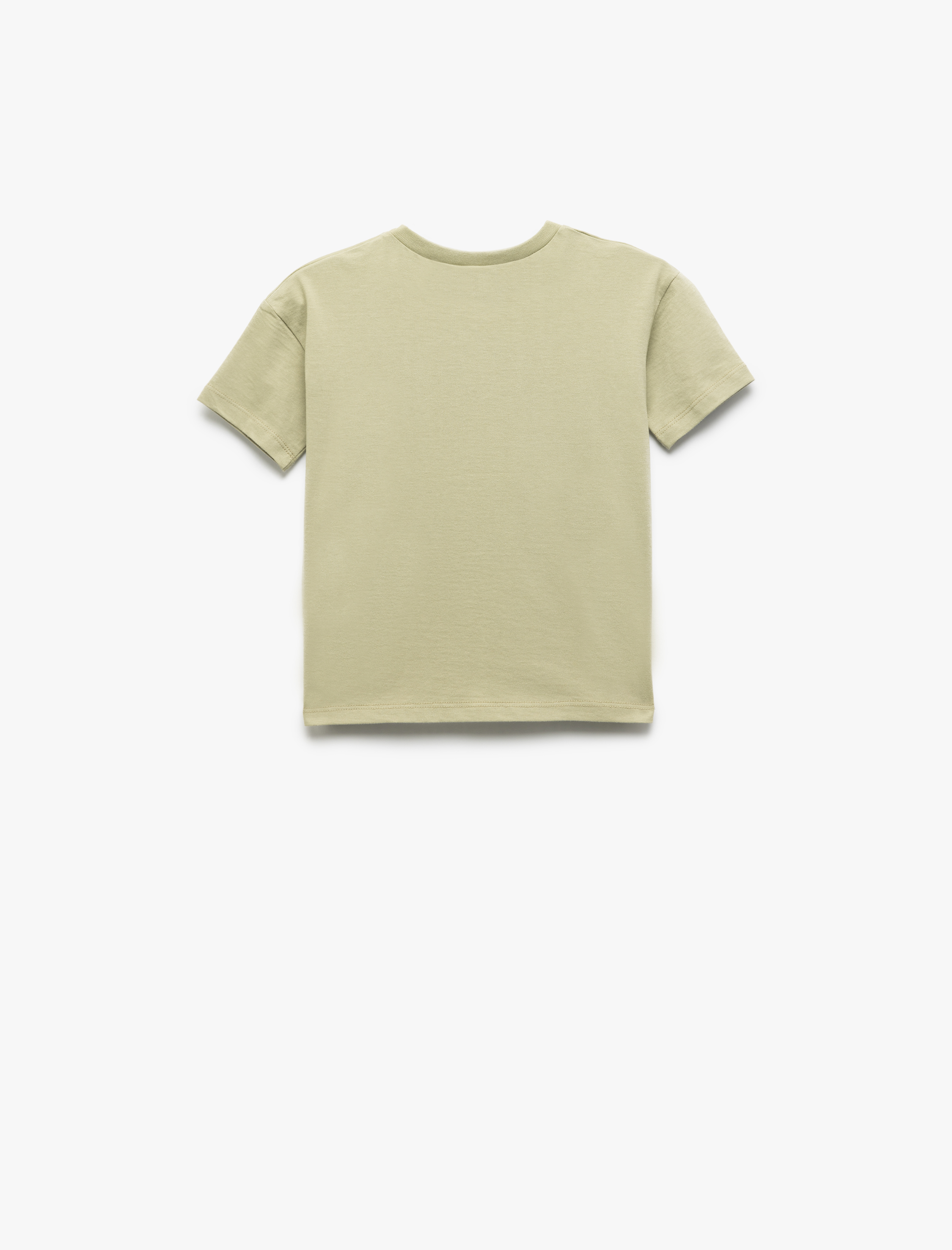  Erkek Bebek Bisiklet Yaka Kısa Kollu Pamuklu Dinozor Baskılı Tişört