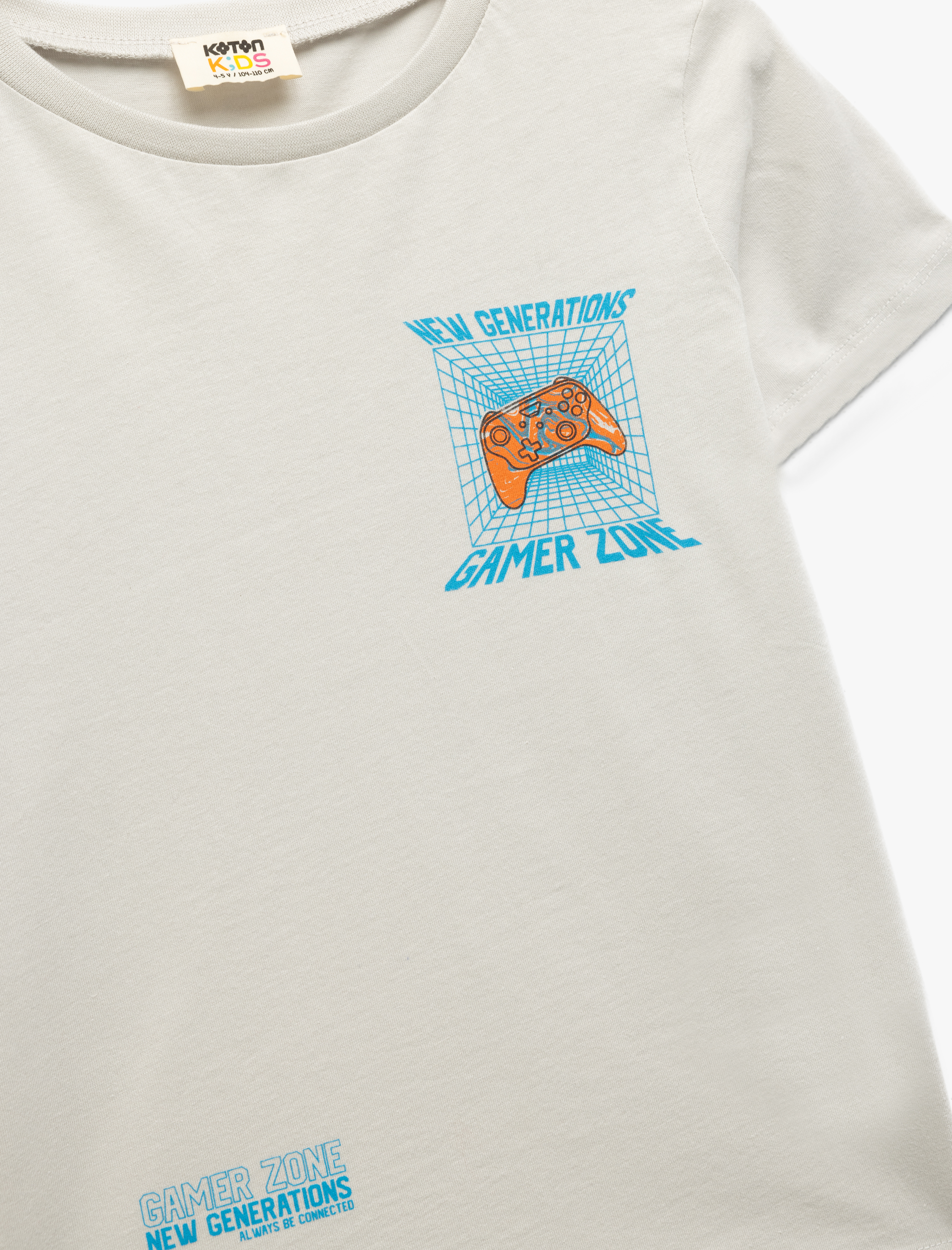  Erkek Çocuk Pamuklu Bisiklet Yaka Kısa Kollu Oyun Baskılı Tişört