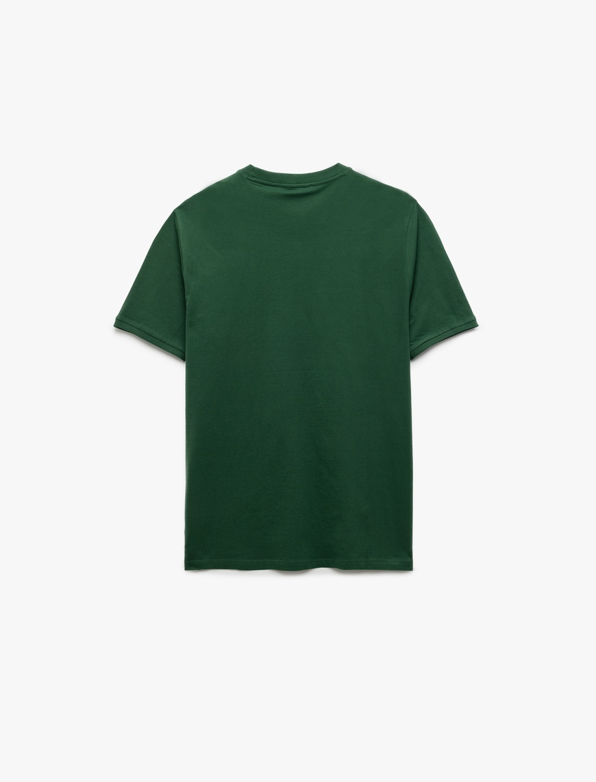   Kısa Kollu Bisiklet Yaka Pamuklu Slim Fit Erkek Basic Tişört