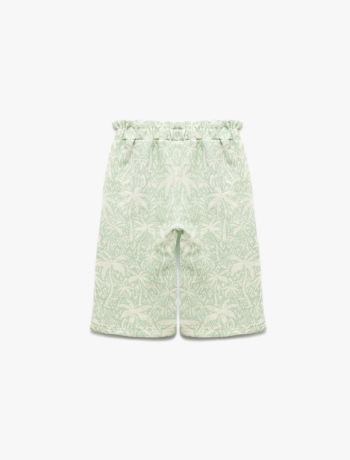 Kız Bebek Pamuklu Beli Lastikli Desenli Bol Paça Pantolon