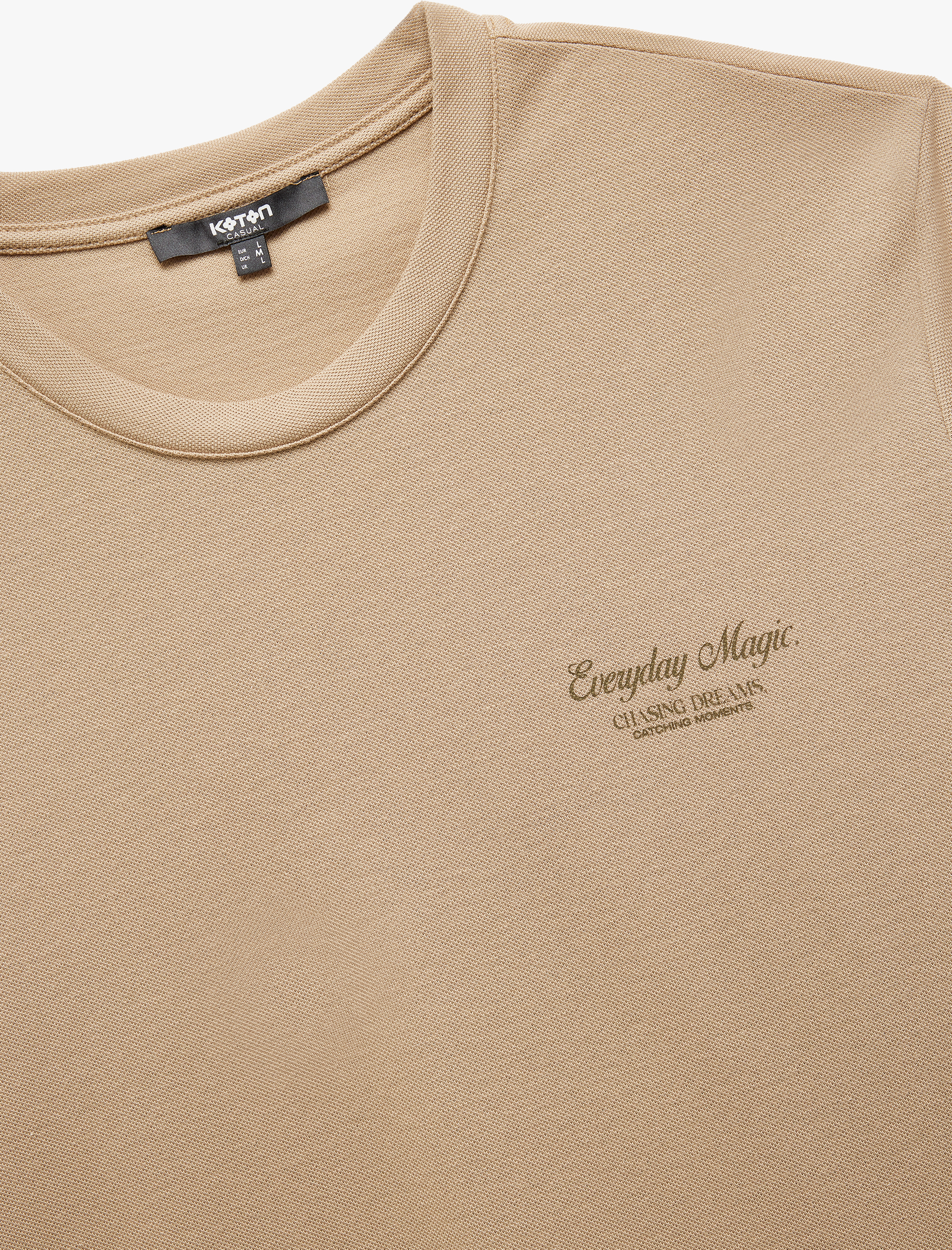   Baskılı Pamuklu Pike Kumaş Bisiklet Yaka Kısa Kollu Slim Fit Tişört