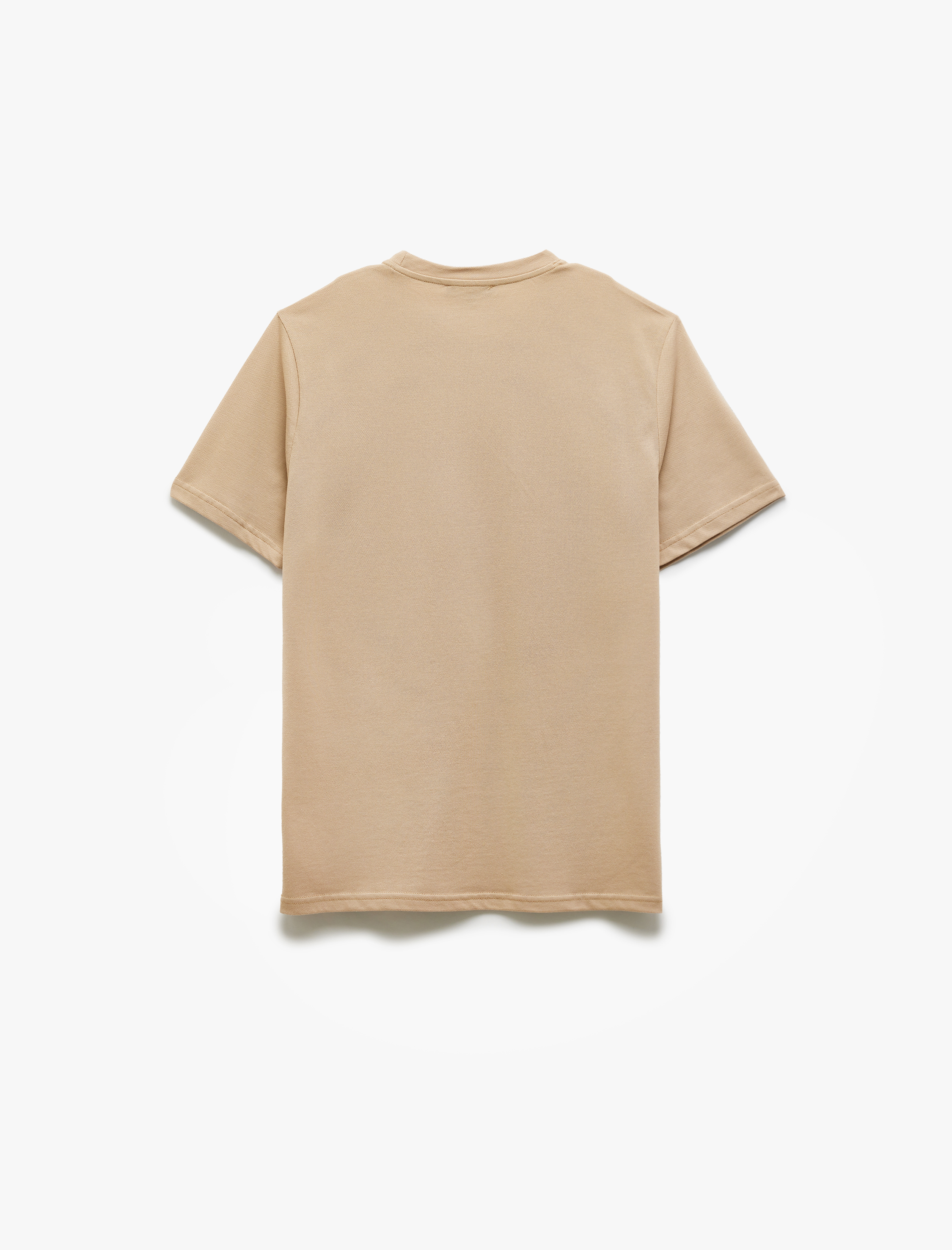   Baskılı Pamuklu Pike Kumaş Bisiklet Yaka Kısa Kollu Slim Fit Tişört