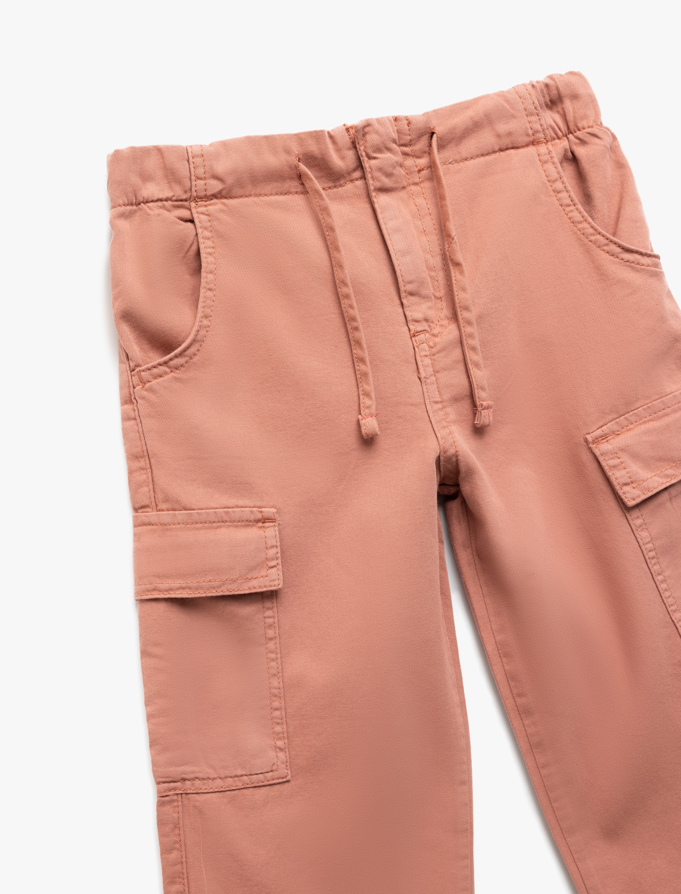 Kız Çocuk Kapaklı Cep Detaylı Pamuklu Geniş Paça Denim Pantolon