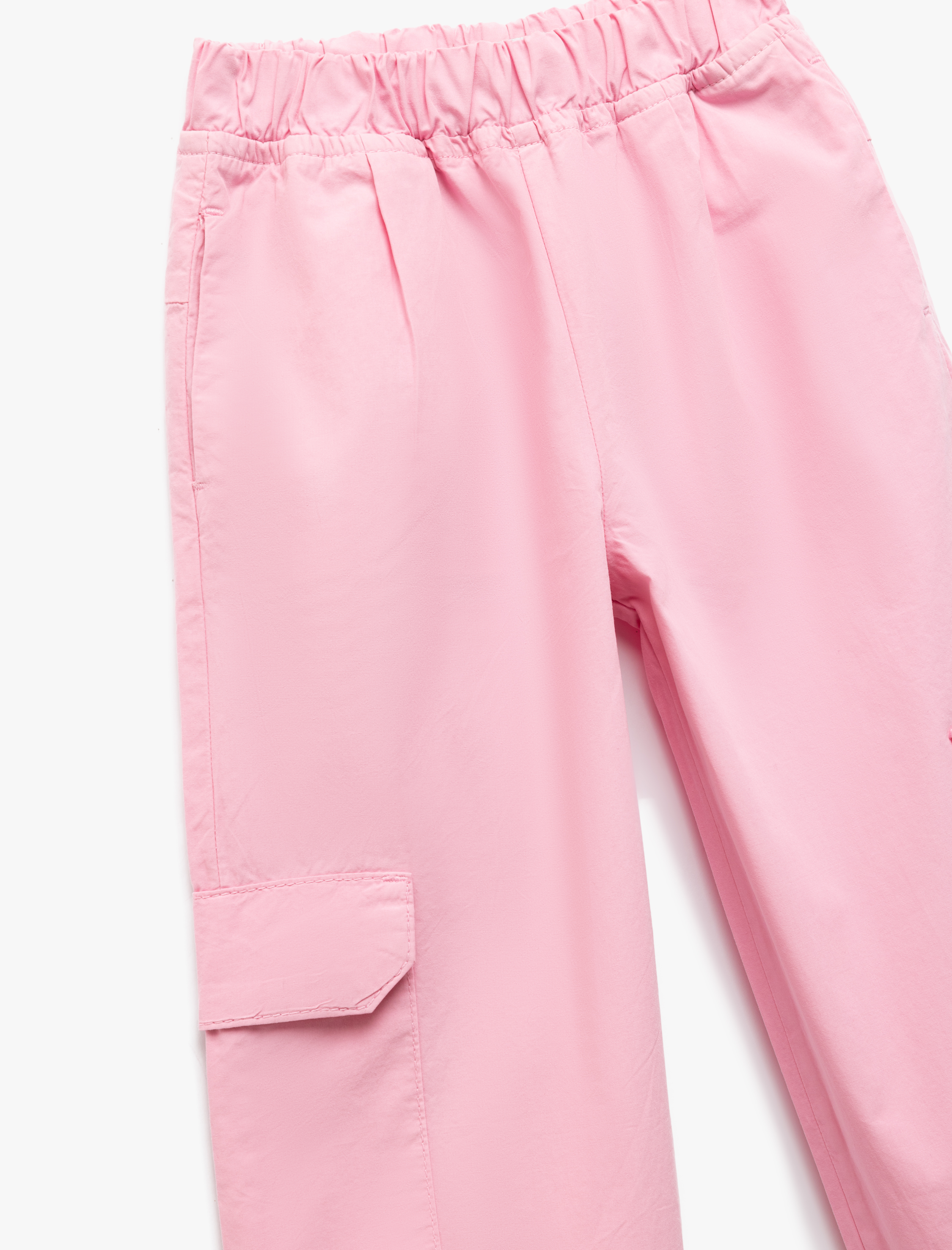  Kız Çocuk Cep Detaylı Pamuklu Basic Jogger Pantolon