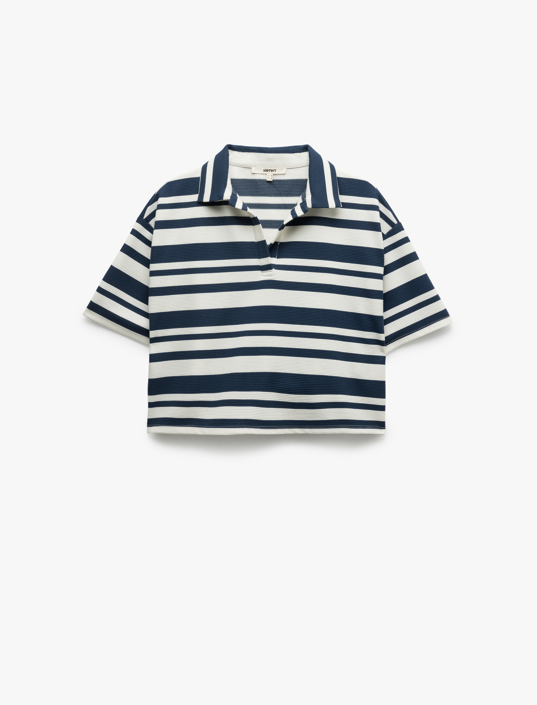   Rahat Kalıp Dokulu Kısa Kollu Polo Yaka Rugby Tişört