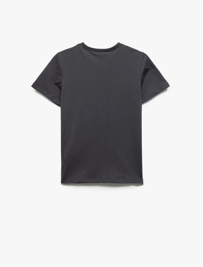 Erkek Çocuk Baskılı Kısa Kollu Bisiklet Yaka Pamuklu Tişört