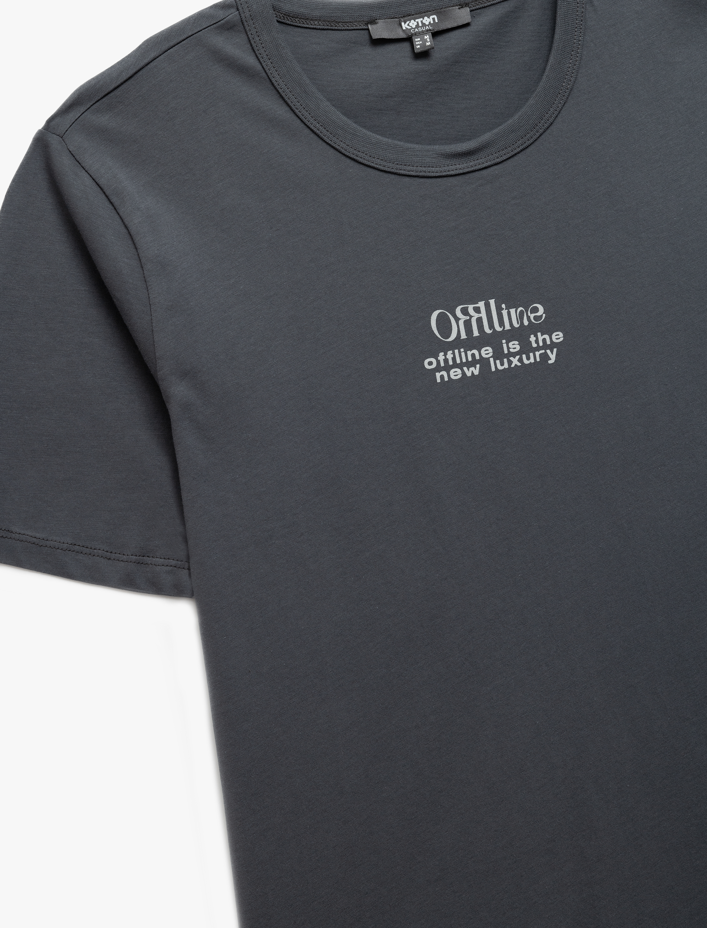   Pamuklu Kısa Kollu Baskılı Bisiklet Yaka Slim Fit Tişört