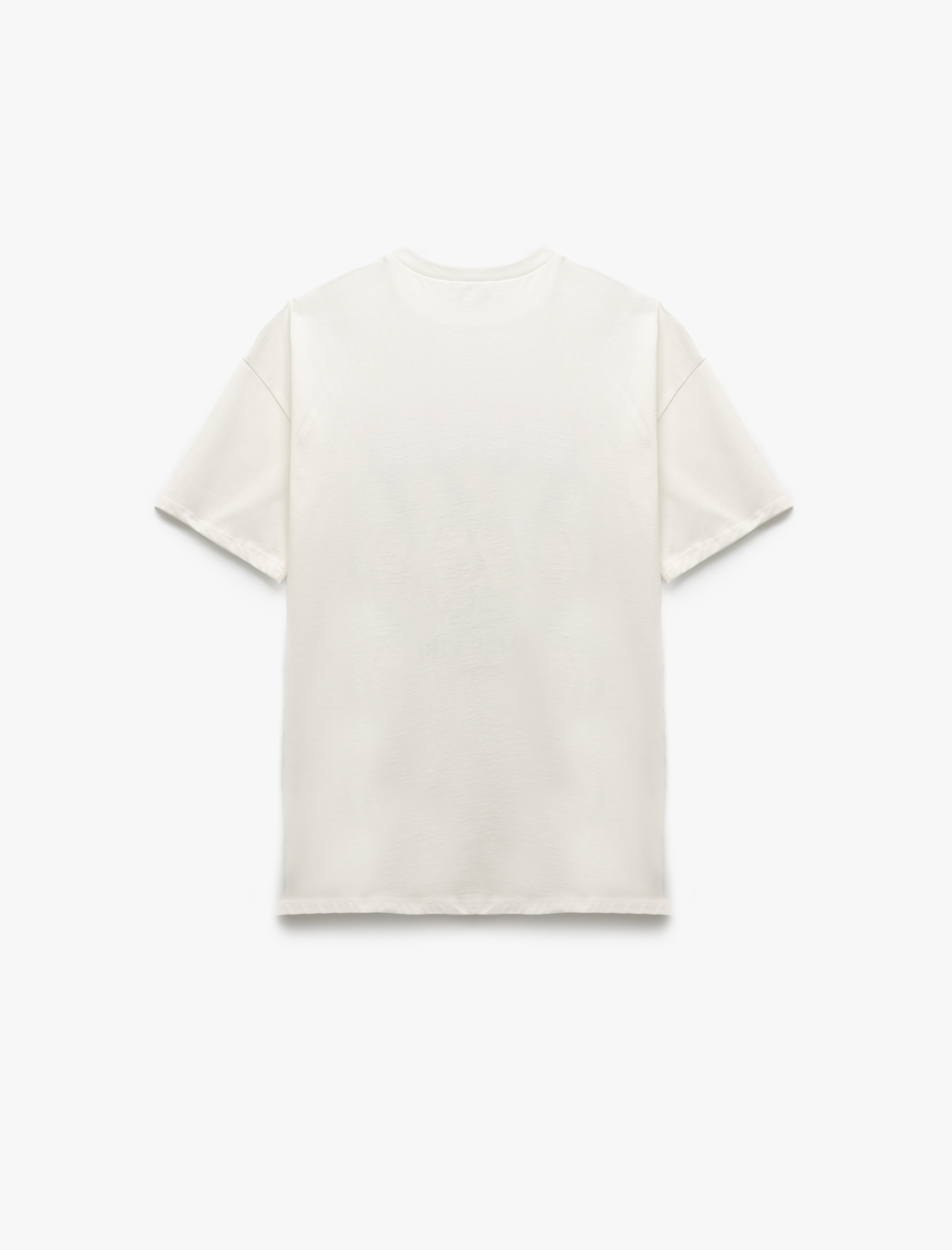   Fiyonklu Meyve Baskılı Kısa Kollu Pamuklu Bisiklet Yaka Oversize Tişört