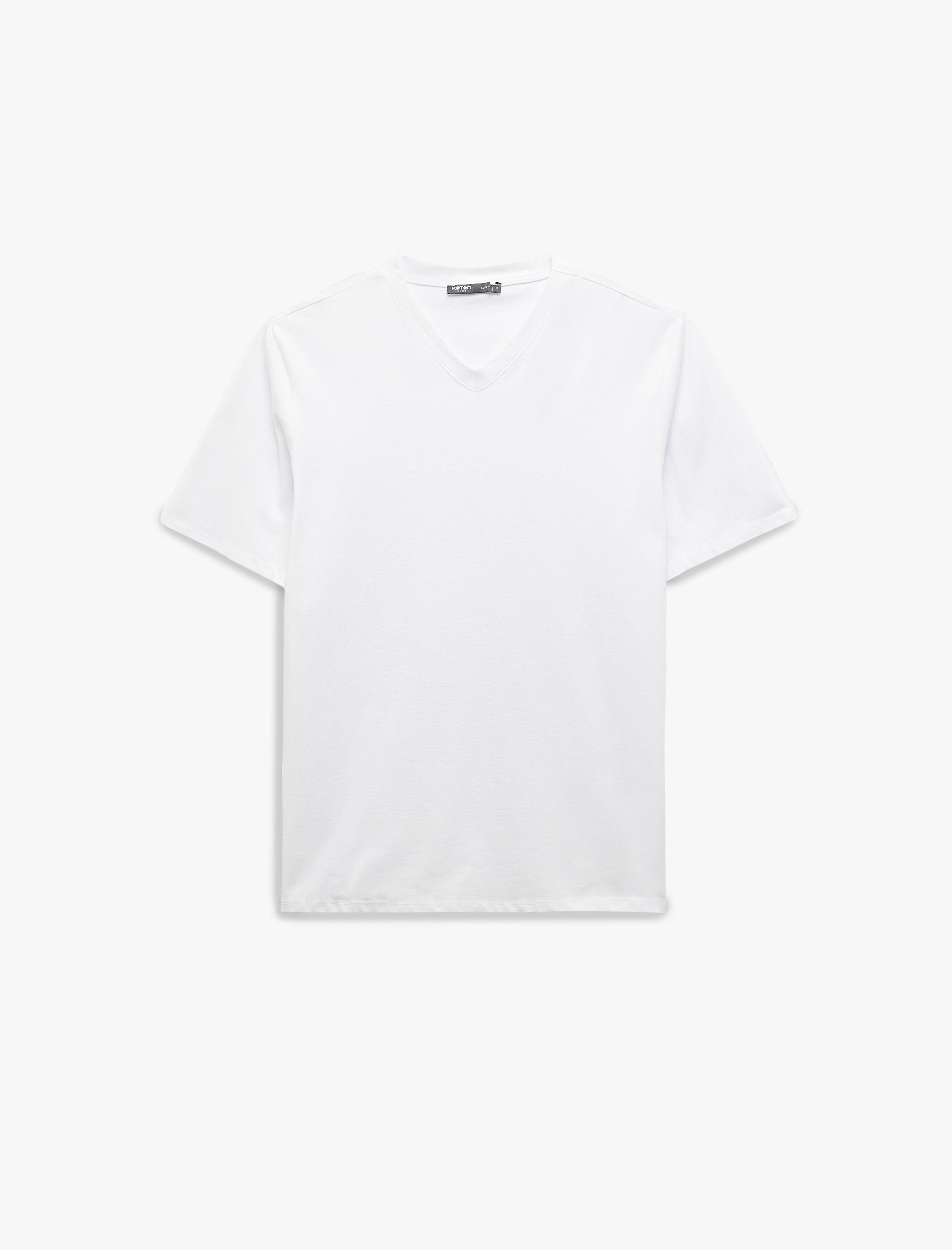 V Yaka Pamuklu Slim Fit Basic 3'lü Erkek Tişört Seti