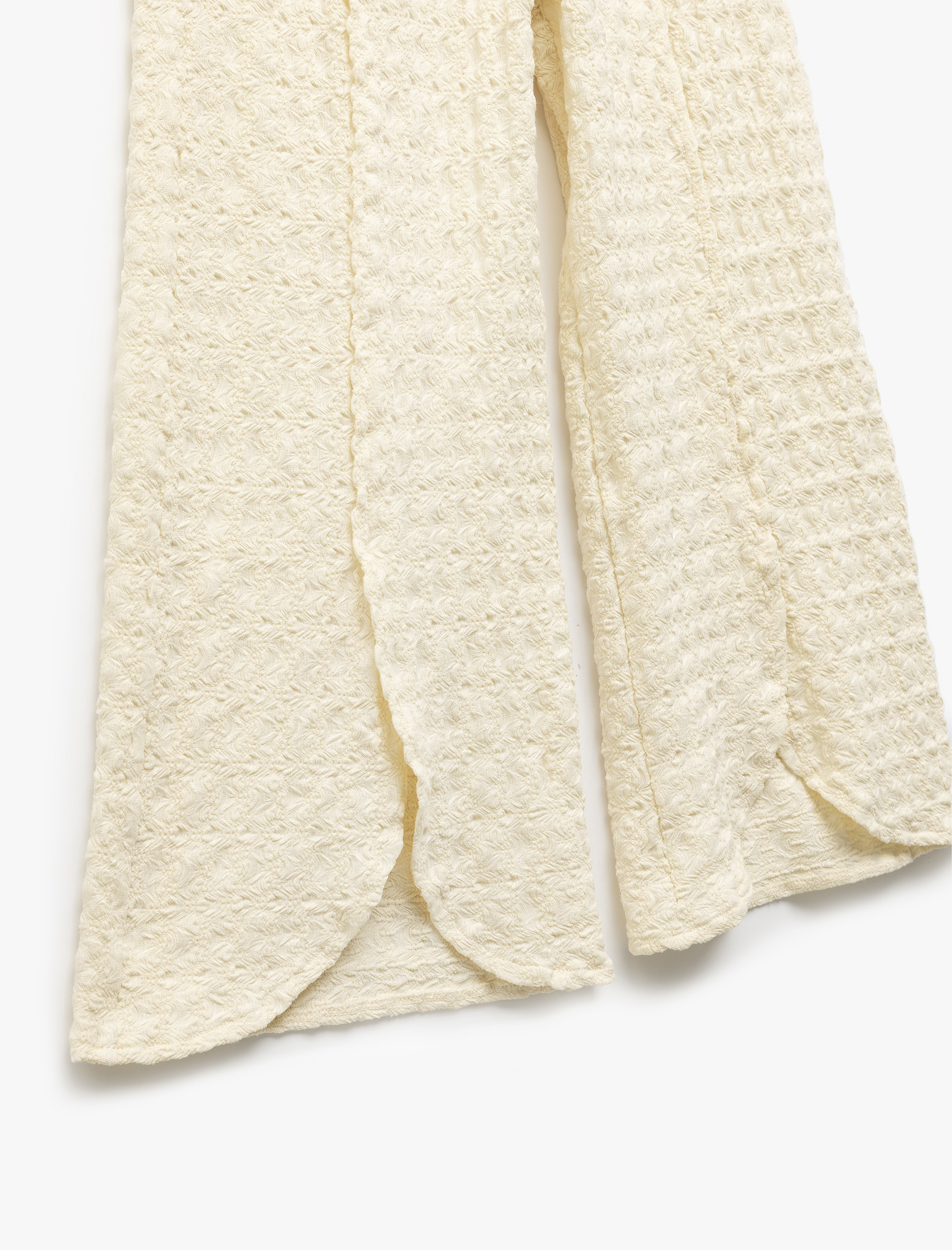  Kız Çocuk Yırtmaç Detaylı Beli Lastikli Palazzo Pantolon