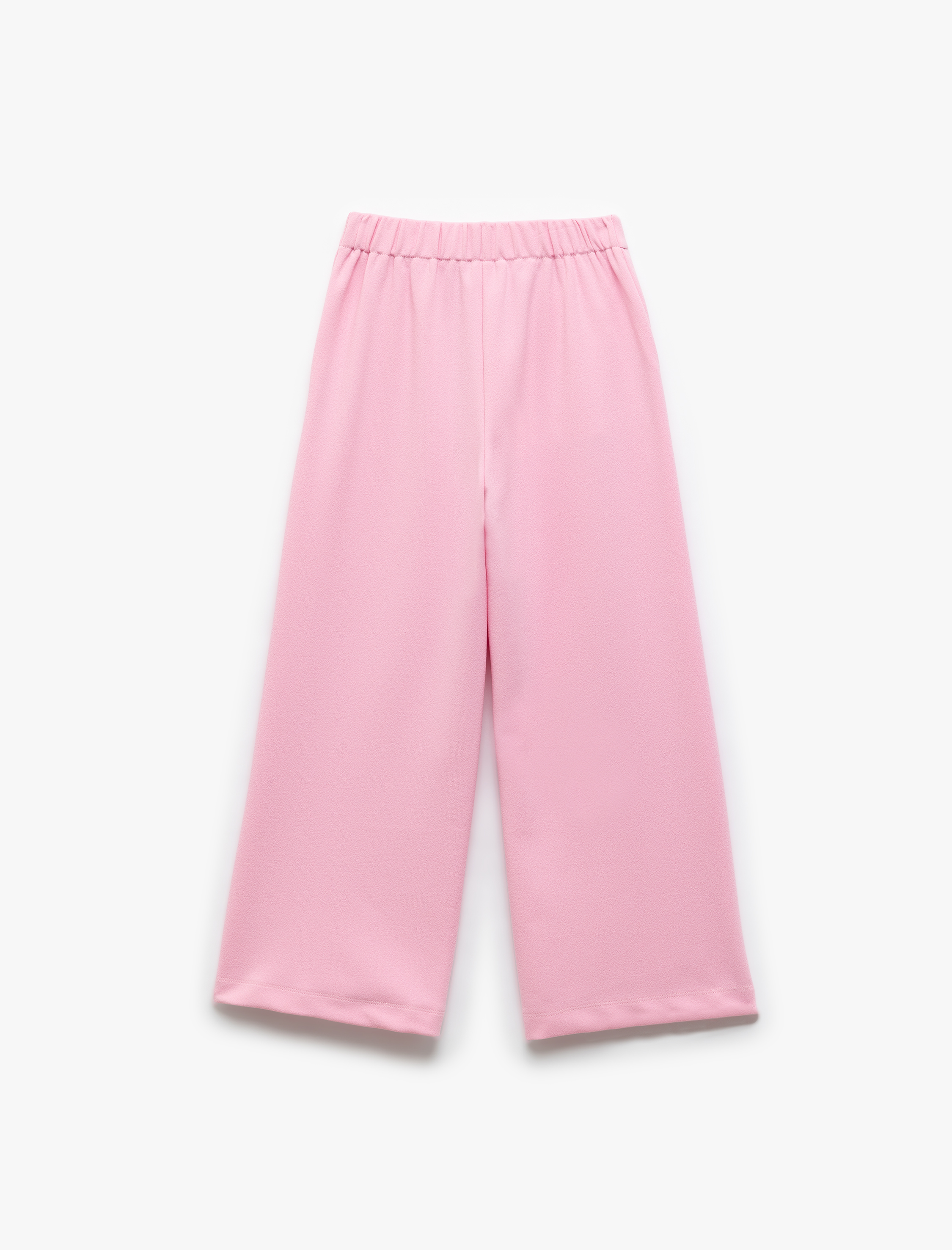 Kız Çocuk Beli Lastikli Cepli Basic İspanyol Paça Pantolon