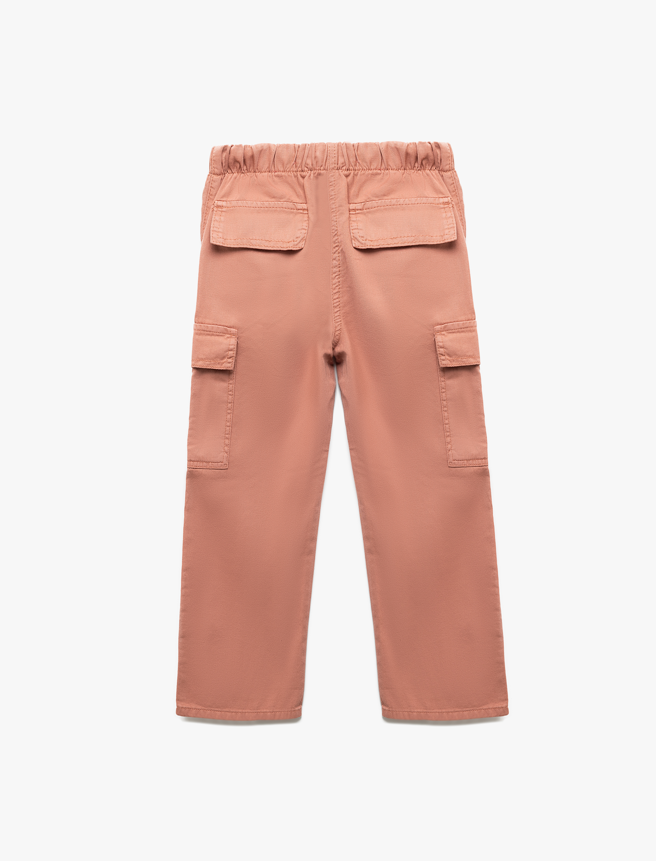 Kız Çocuk Kapaklı Cep Detaylı Pamuklu Geniş Paça Denim Pantolon