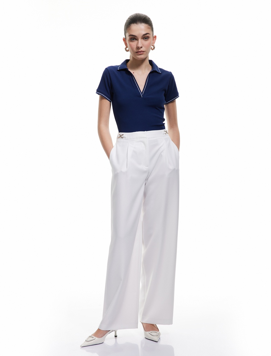   Pamuklu Slim Fit Çizgili Kısa Kollu Polo Yaka Tişört