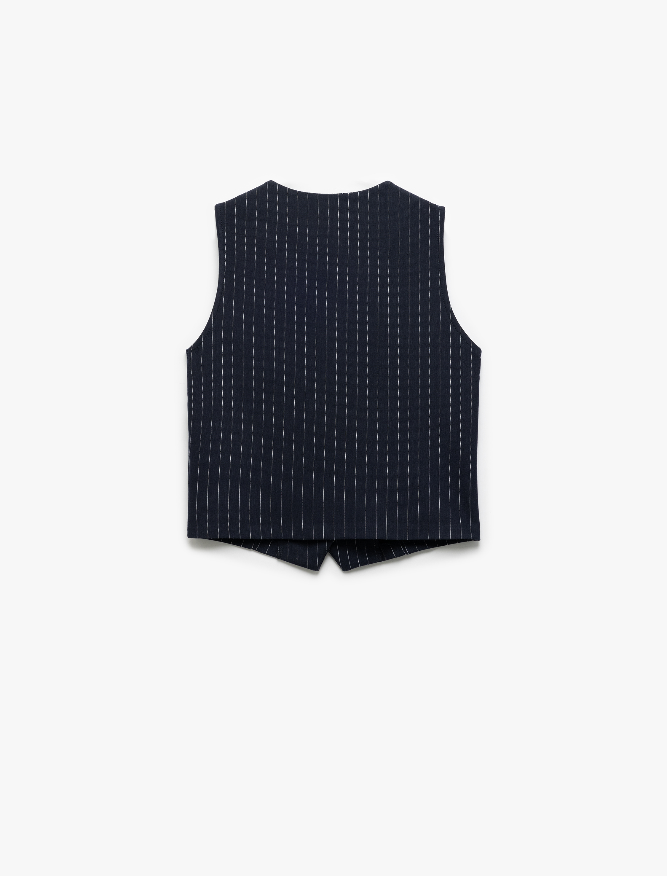   Slim Fit Kolsuz Düğmeli Bisiklet Yaka Yelek