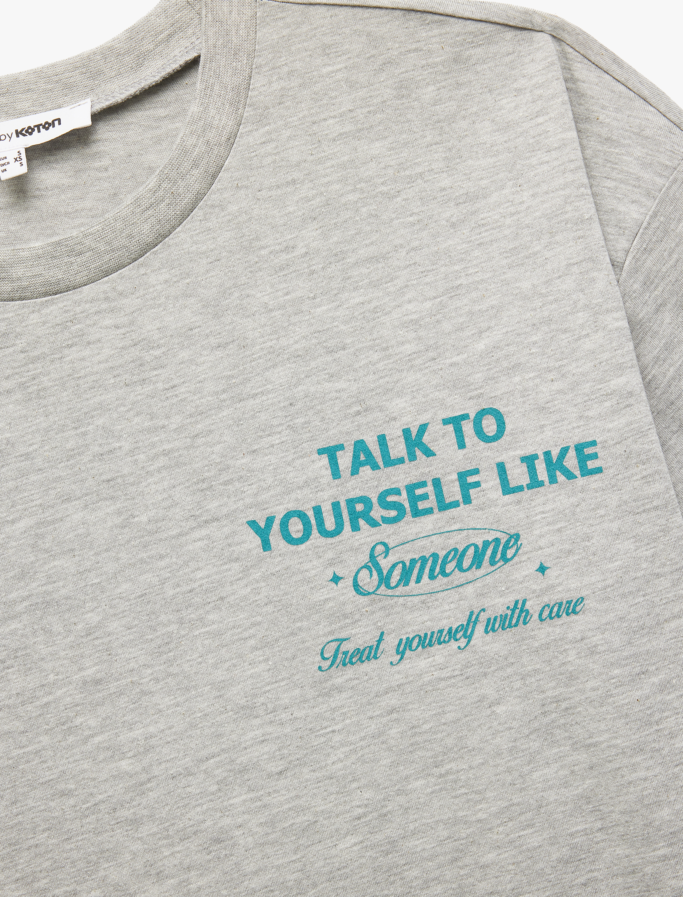   Baskılı Kısa Kollu Bisiklet Yaka Oversize Tişört