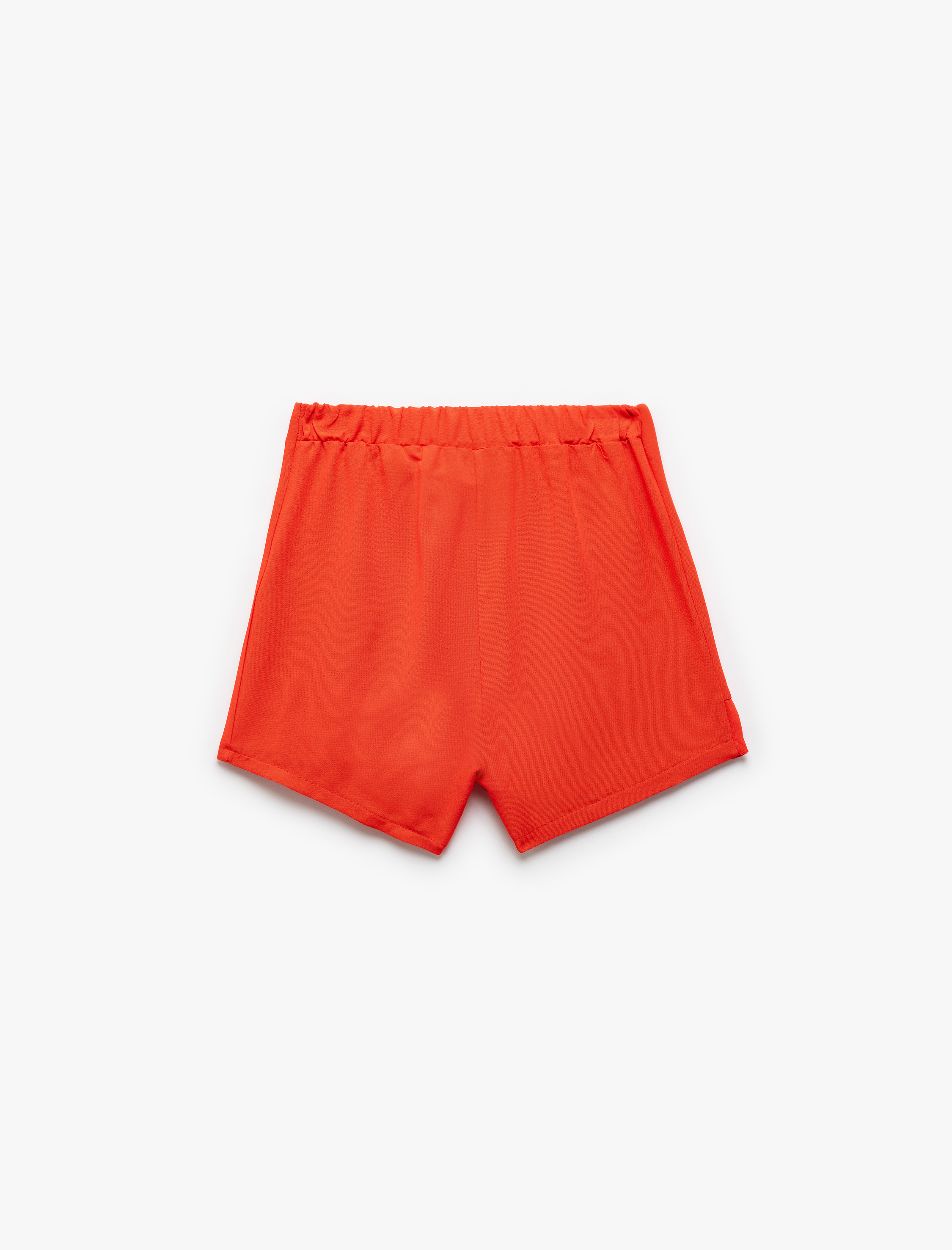  Kız Çocuk Fırfır Detaylı Beli Lastikli Viskon Mini Şort Etek