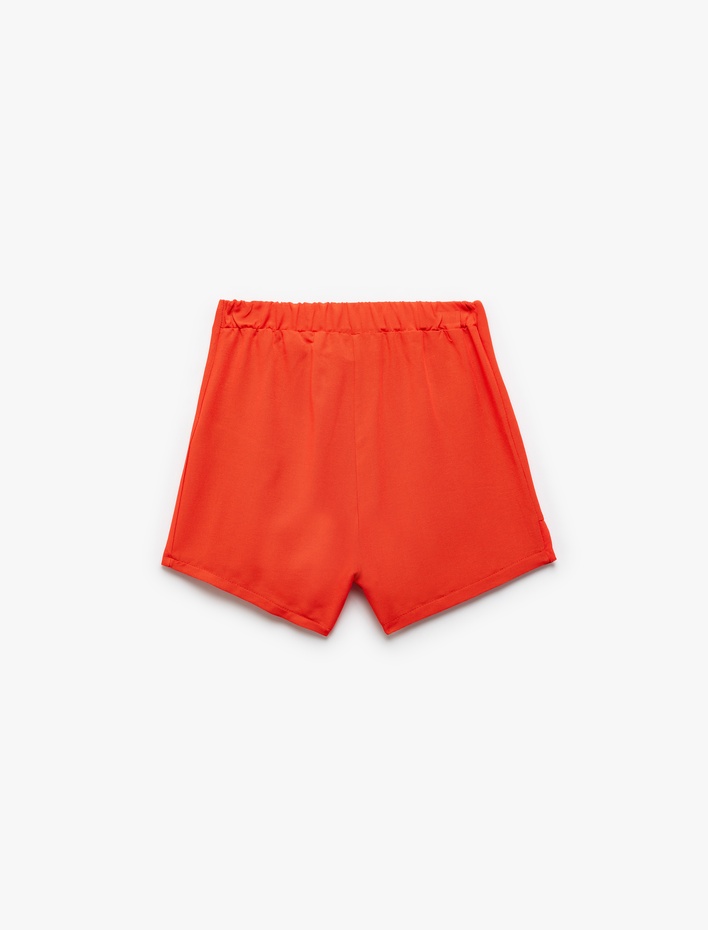 Kız Çocuk Fırfır Detaylı Beli Lastikli Viskon Mini Şort Etek