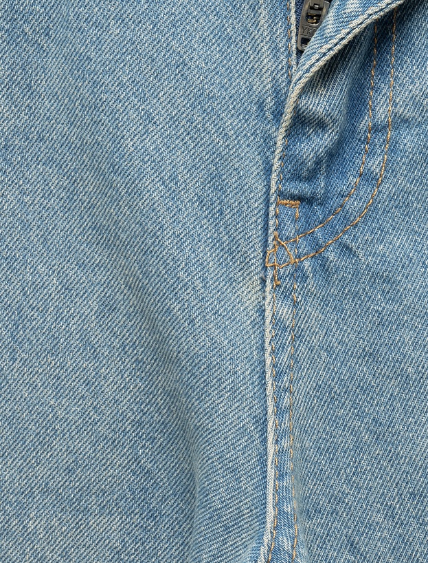 Pamuklu Bol Kesim Cepli Denim Pantolon - Loose Straight Fit Jean_7