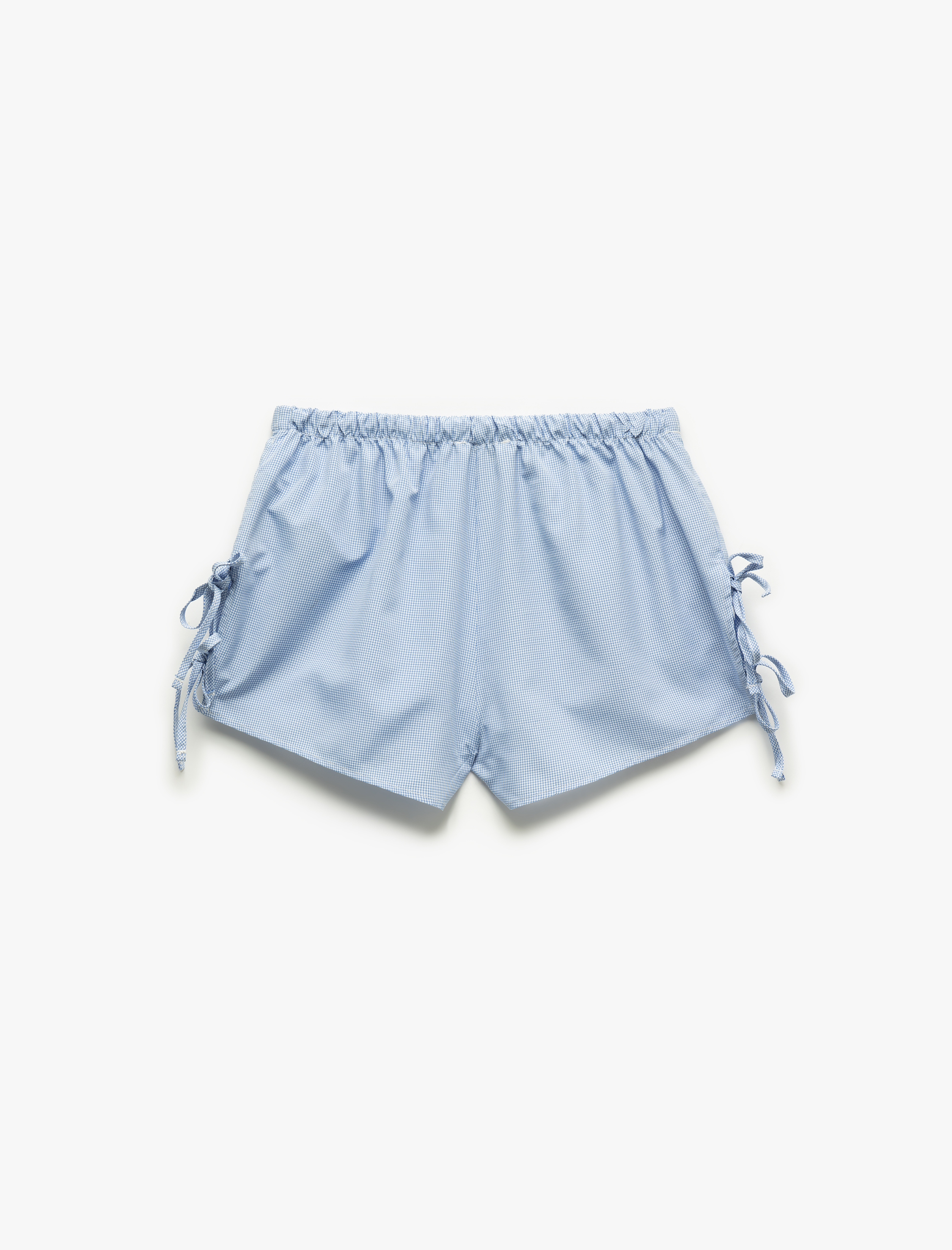   Rahat Kalıp Yanları Bağlamalı Fiyonk Detaylı Çizgili Şort Pijama Altı