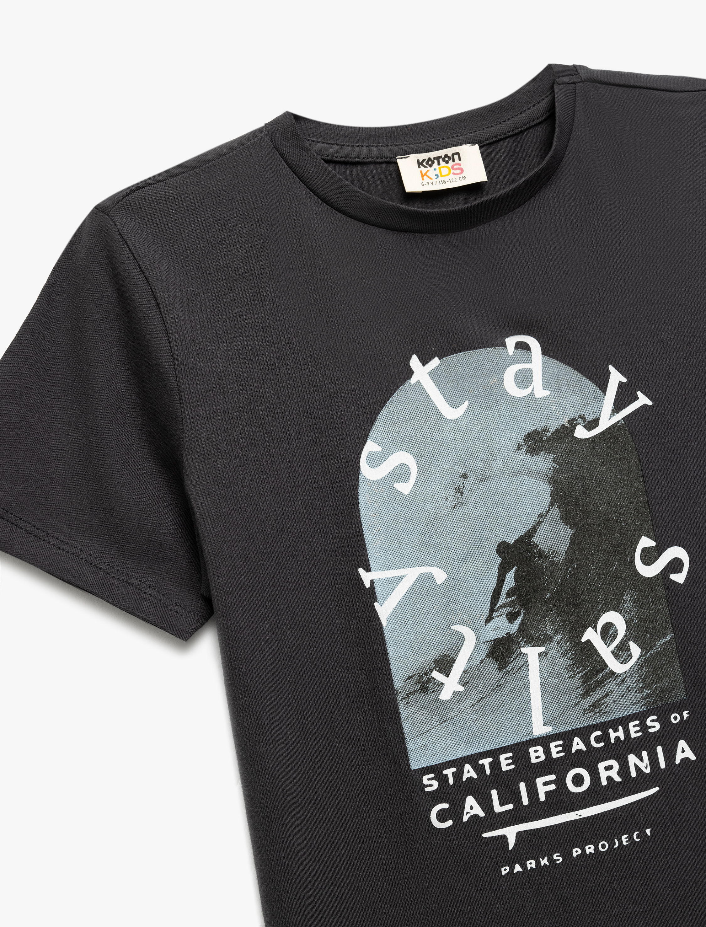  Erkek Çocuk Kısa Kollu Bisiklet Yaka Pamuklu Baskılı Tişört