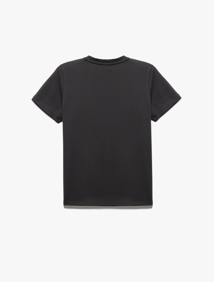 Erkek Çocuk Kısa Kollu Bisiklet Yaka Pamuklu Baskılı Tişört