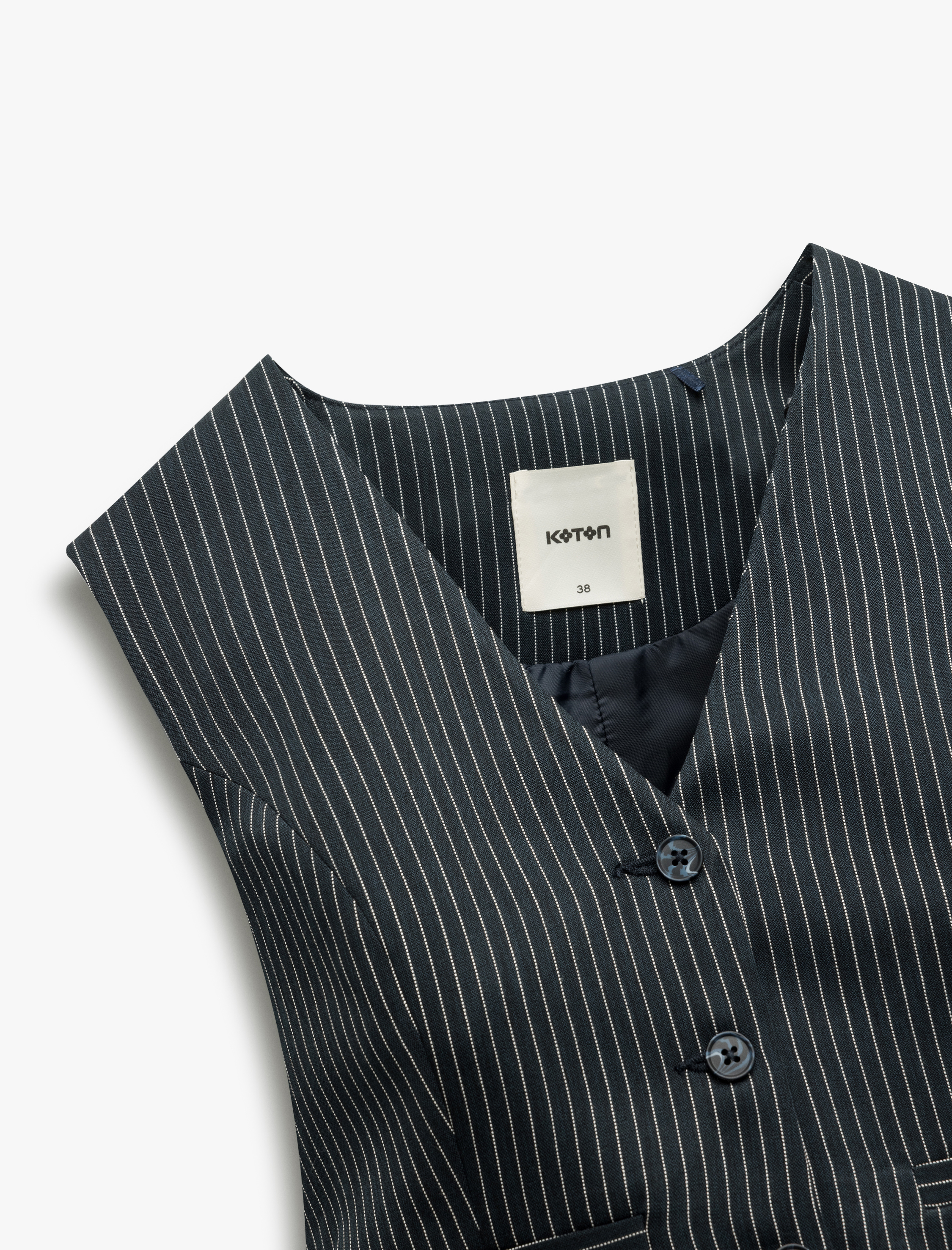 Slim Fit V Yaka Kolsuz Düğmeli Takım Yeleği