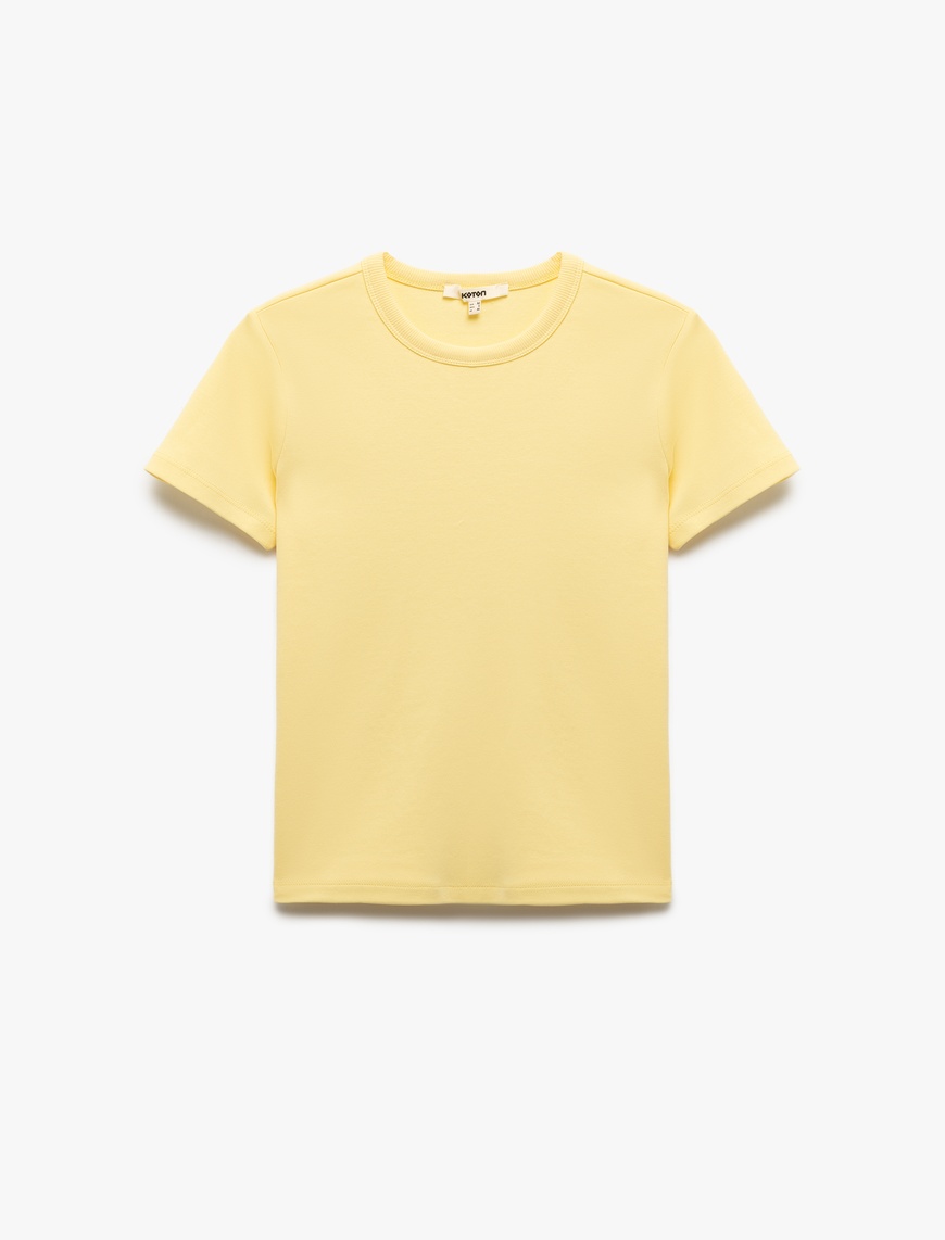   Pamuklu Slim Fit Kısa Kollu Bisiklet Yaka Basic Tişört