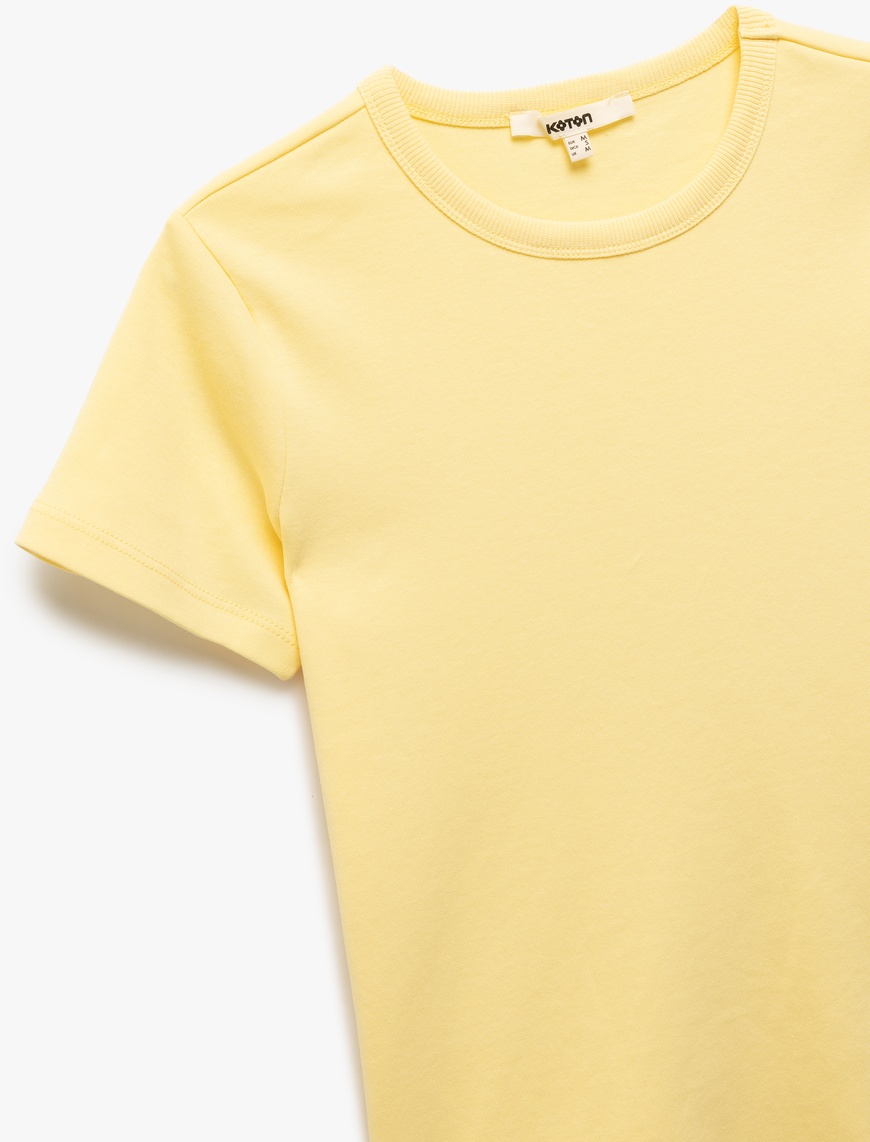  Pamuklu Slim Fit Kısa Kollu Bisiklet Yaka Basic Tişört