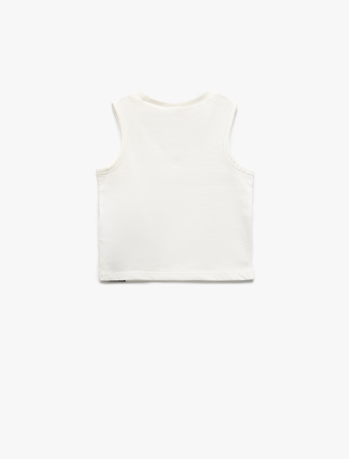 Erkek Bebek Pamuklu Bisiklet Yaka Aplike Detaylı Basic Atlet