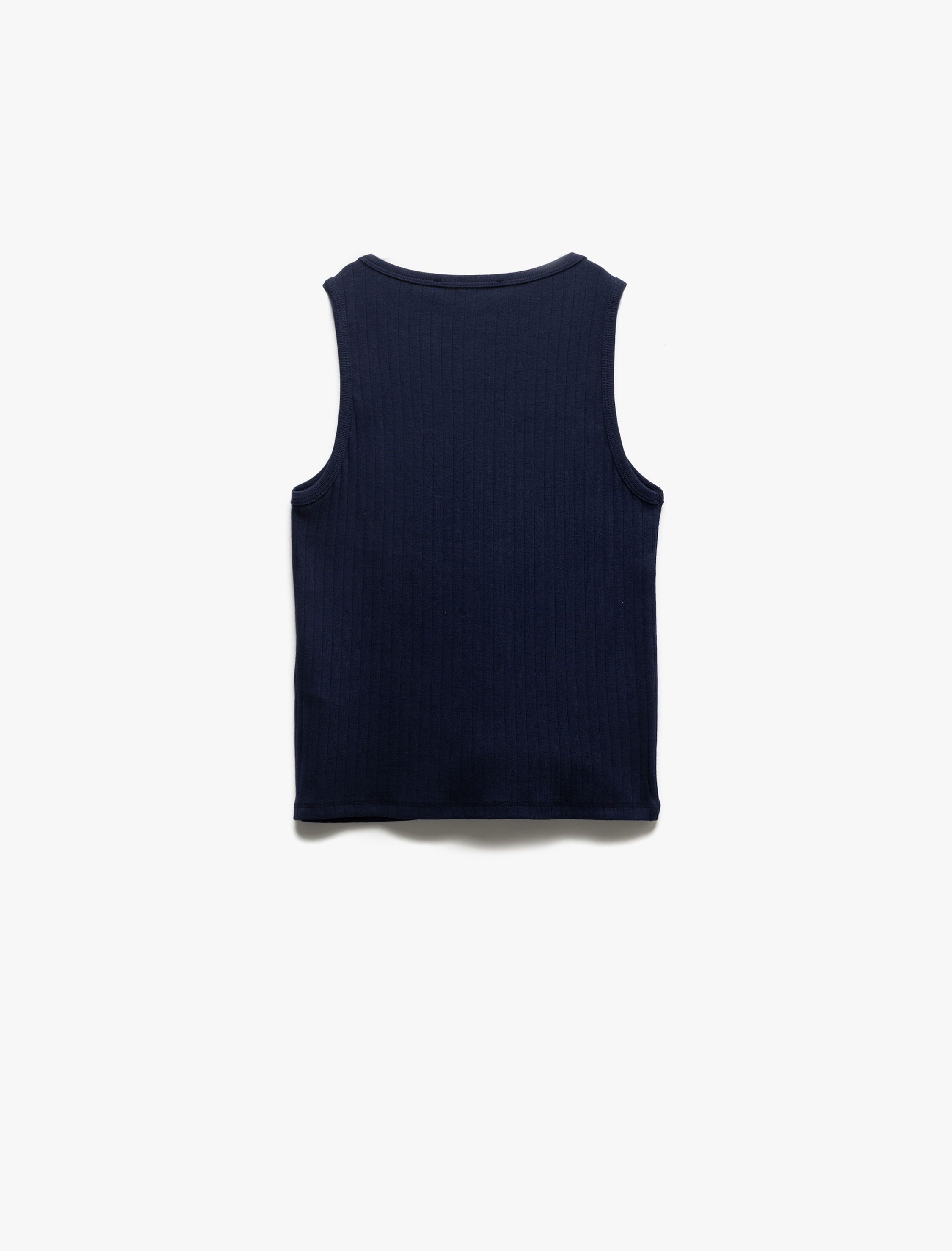   Slim Fit Kolsuz Bisiklet Yaka Pamuklu Ribanalı Atlet