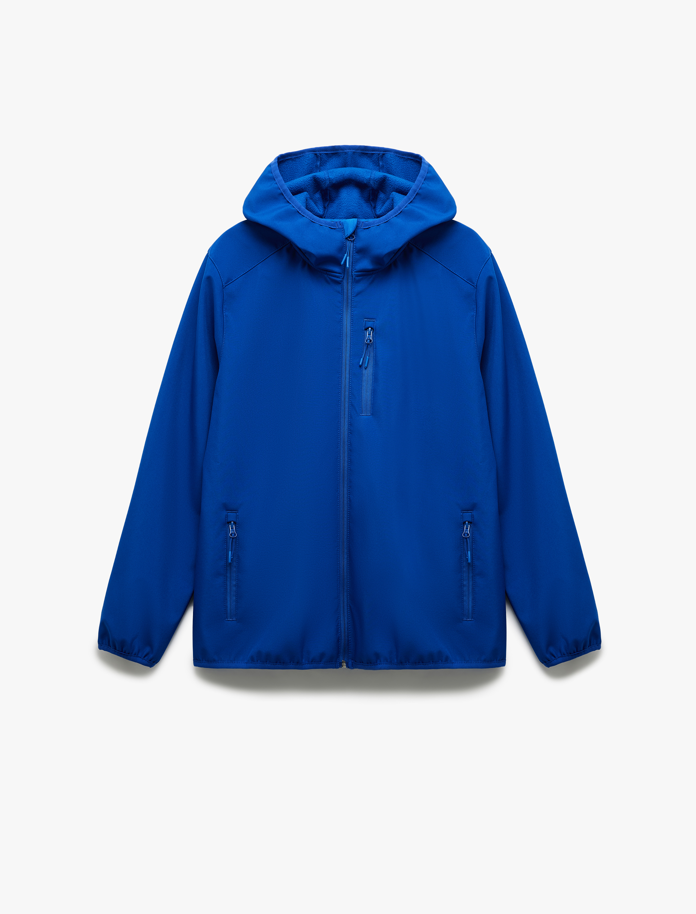   Fermuarlı Cepli Uzun Kollu Slim Fit Kapşonlu Mevsimlik Ceket