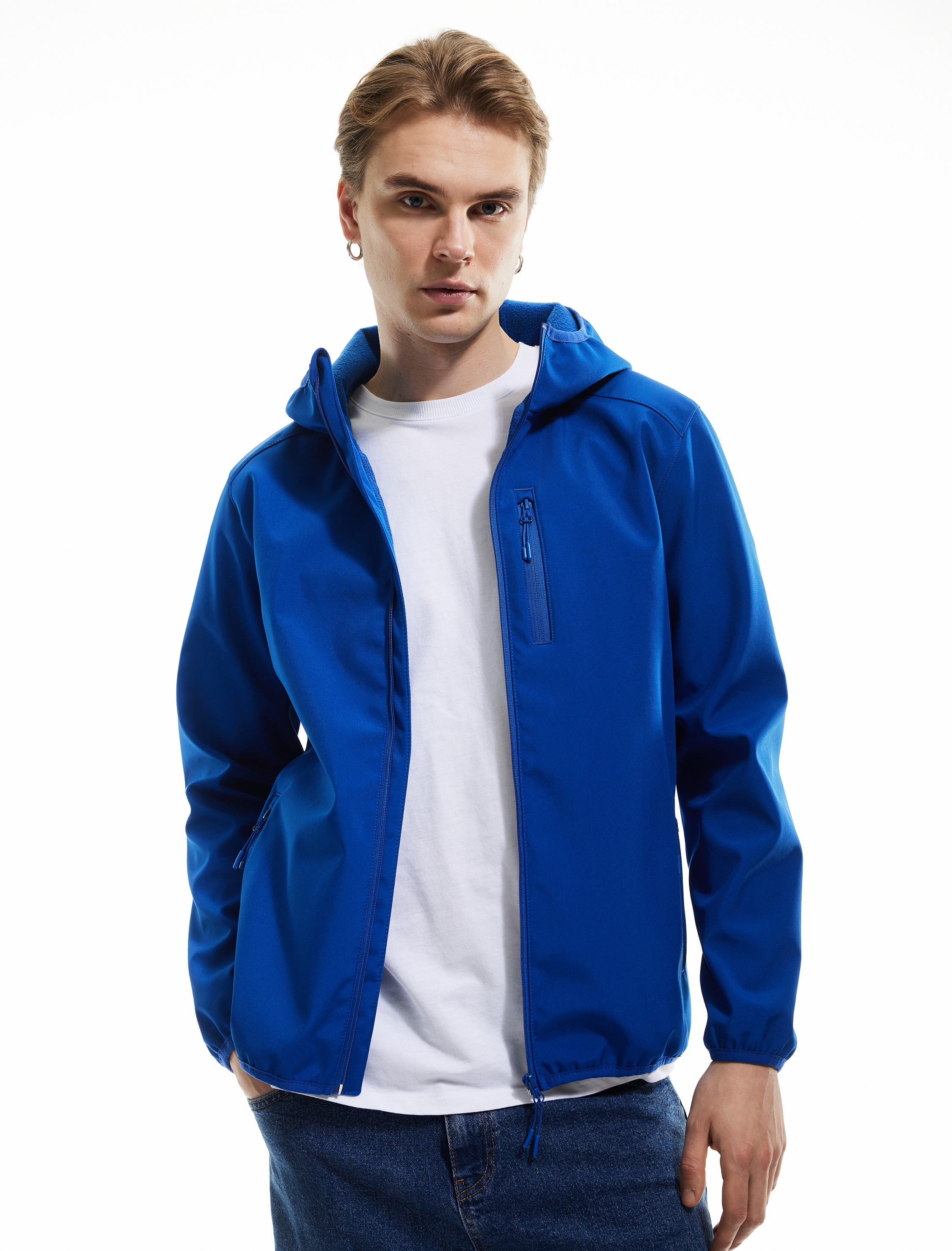   Fermuarlı Cepli Uzun Kollu Slim Fit Kapşonlu Mevsimlik Ceket