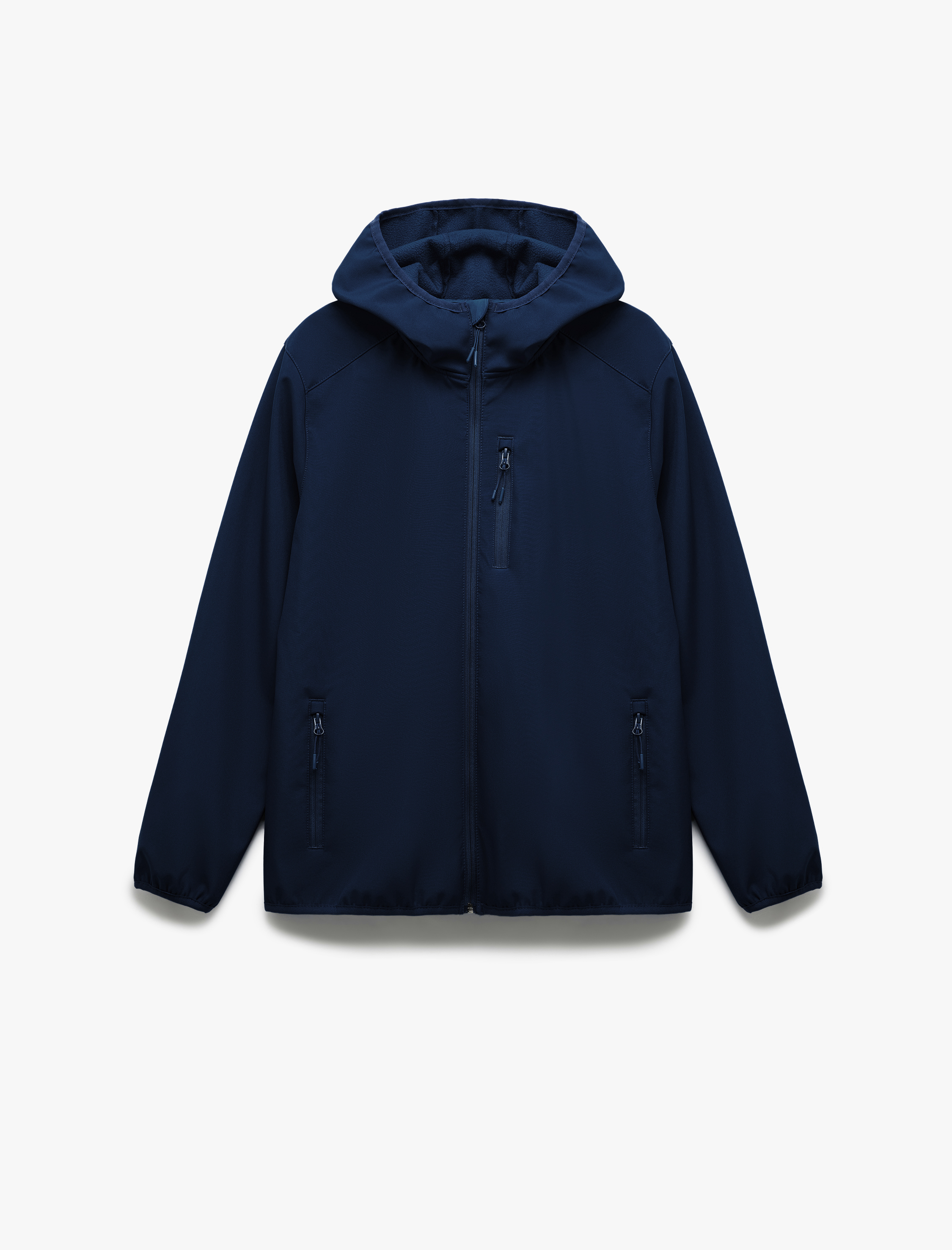   Fermuarlı Cepli Uzun Kollu Slim Fit Kapşonlu Mevsimlik Ceket