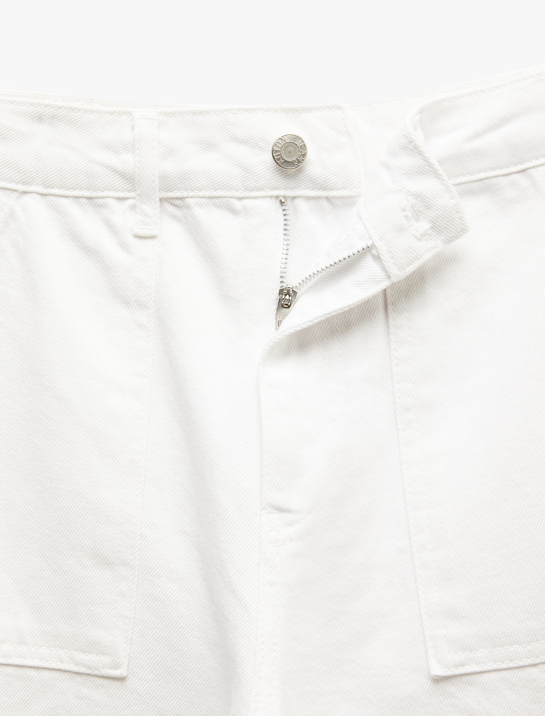   Kesik Paça Pamuklu Regular Fit Denim Pantolon - Wide Leg Jeans