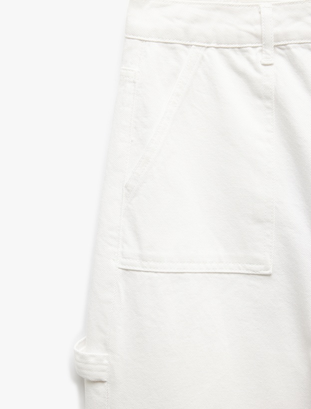 Kesik Paça Pamuklu Regular Fit Denim Pantolon - Wide Leg Jeans_6