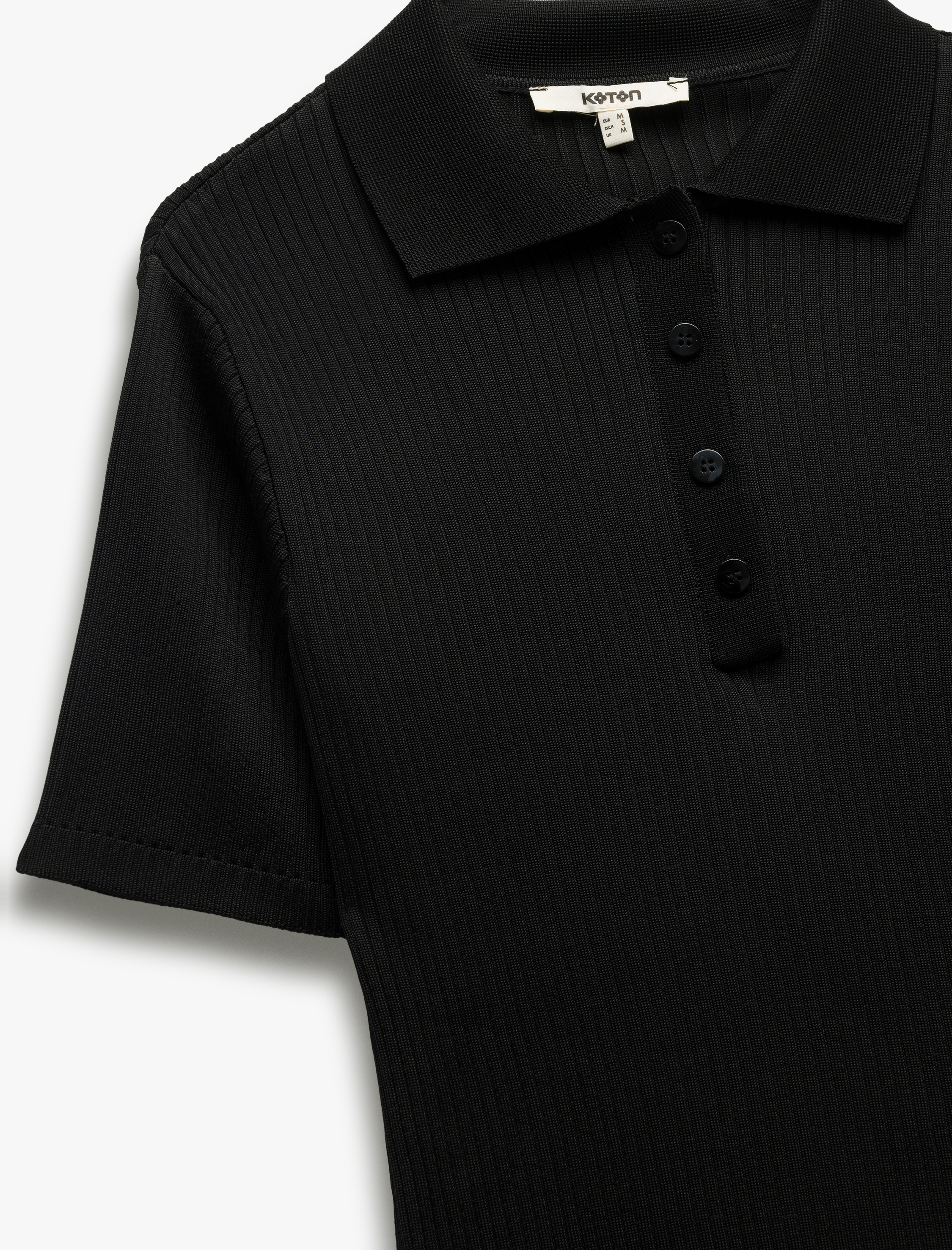 Kısa Kollu Düğmeli Polo Yaka Triko Kazak