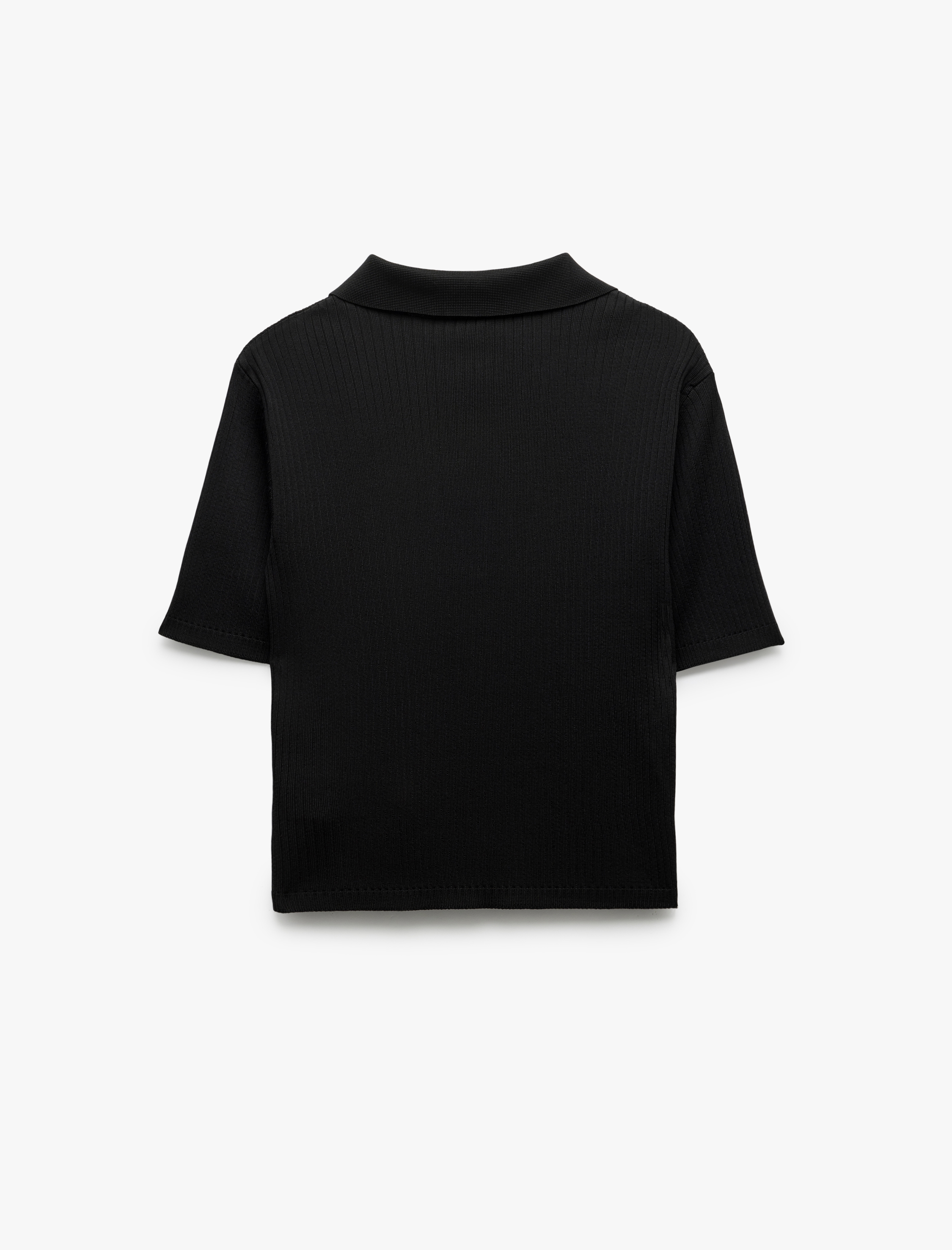 Kısa Kollu Düğmeli Polo Yaka Triko Kazak