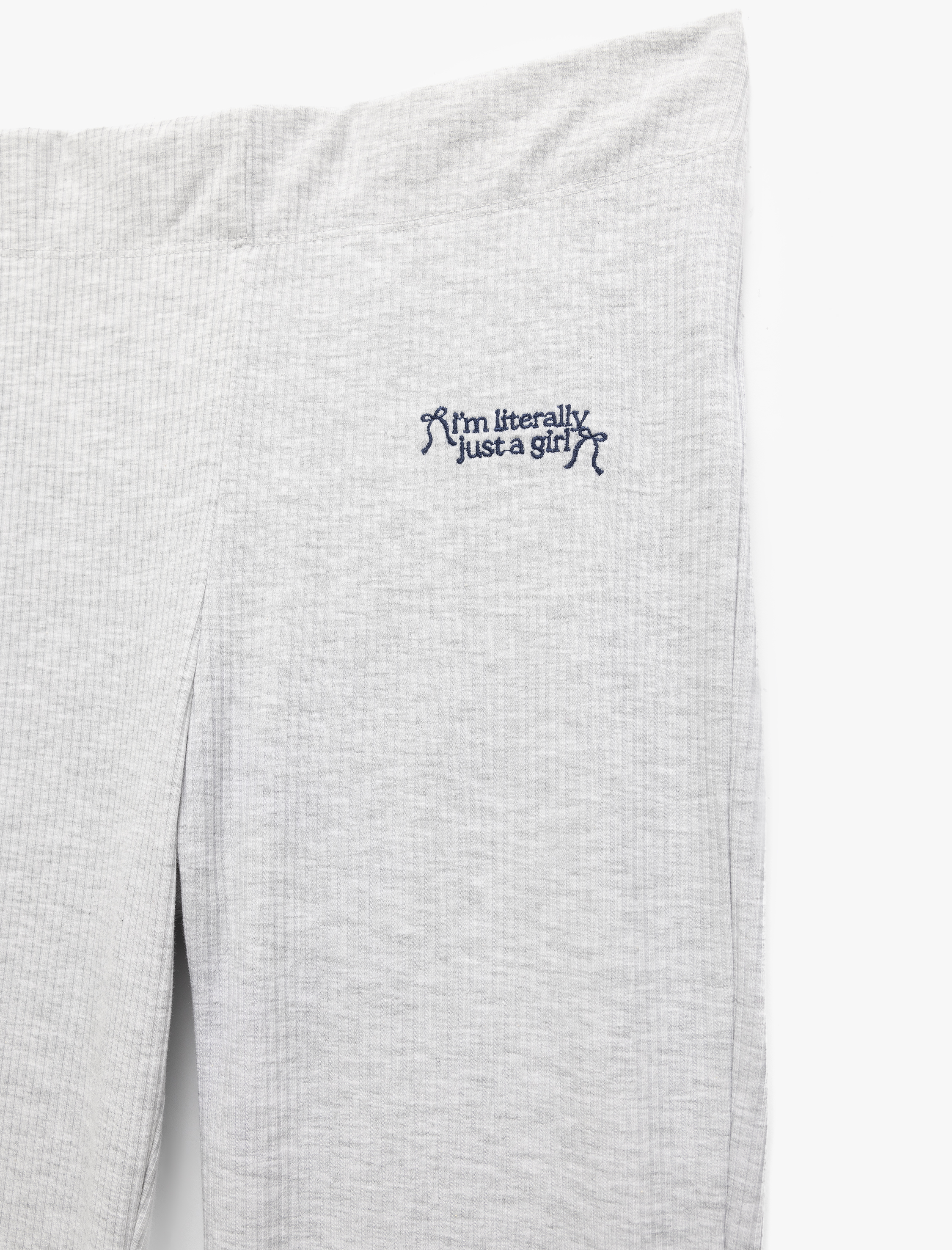 Rahat Kalıp Yumuşak Dokulu İşleme Detaylı Fitilli Pijama Altı