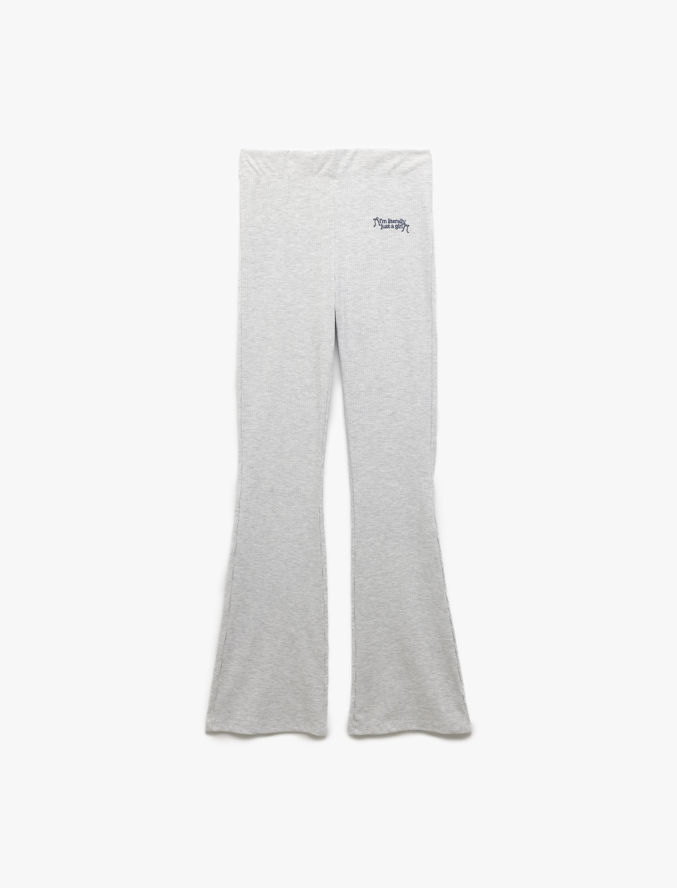 Rahat Kalıp Yumuşak Dokulu İşleme Detaylı Fitilli Pijama Altı