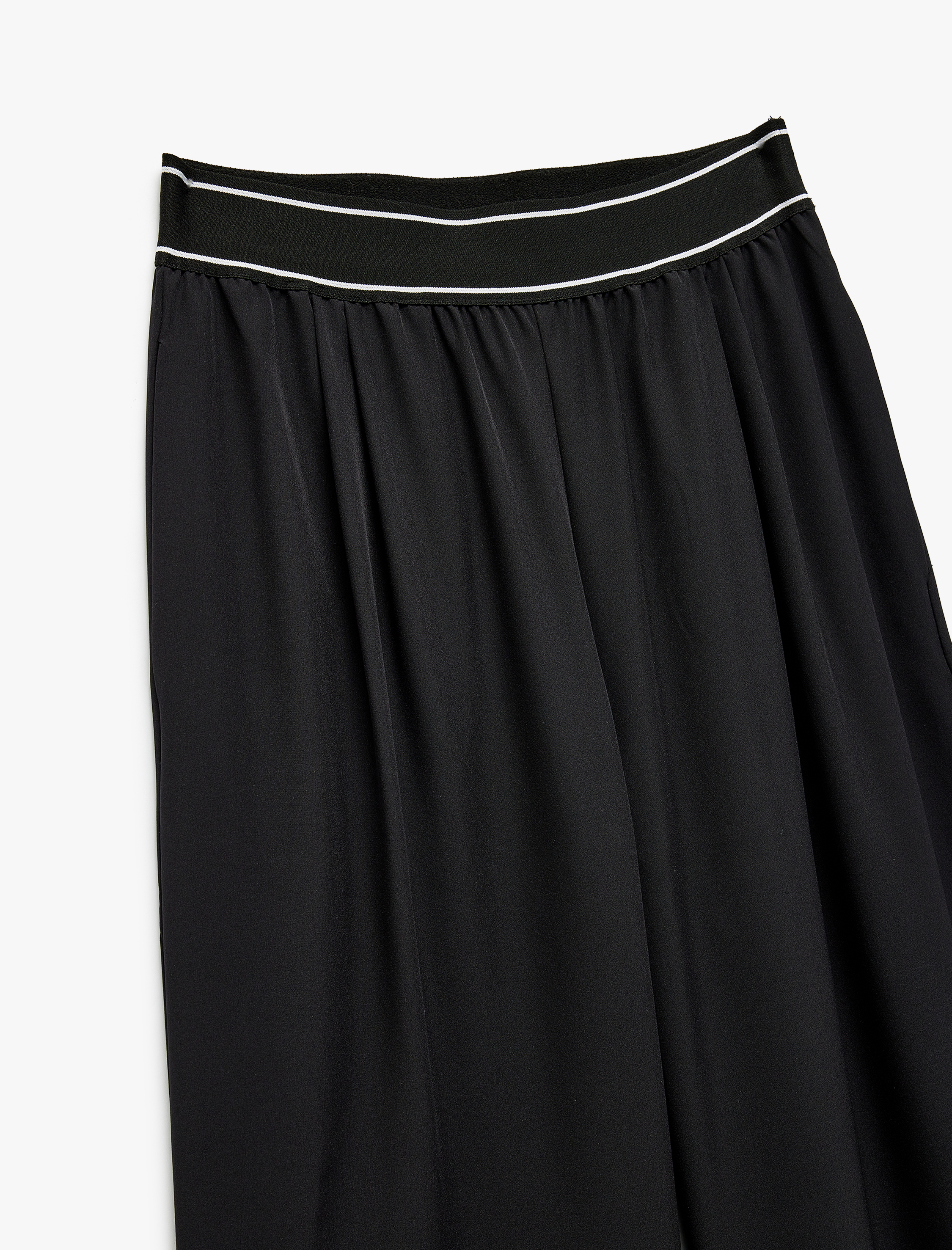   Yüksek Bel Lastik Detaylı Geniş Düz Paça Çizgili Eşofman Altı