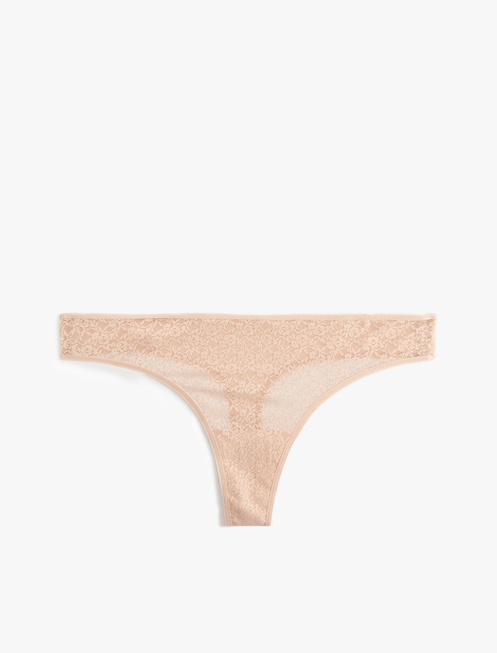  Yarı Transparan Dantel Kadın String Külot