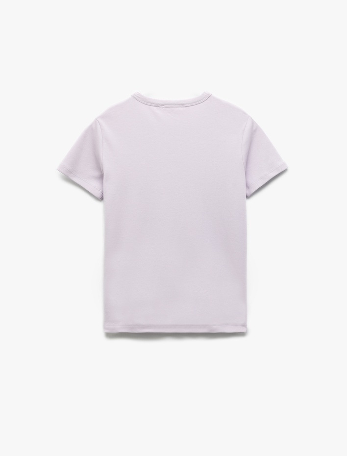  Pamuklu Slim Fit Kısa Kollu Bisiklet Yaka Basic Tişört