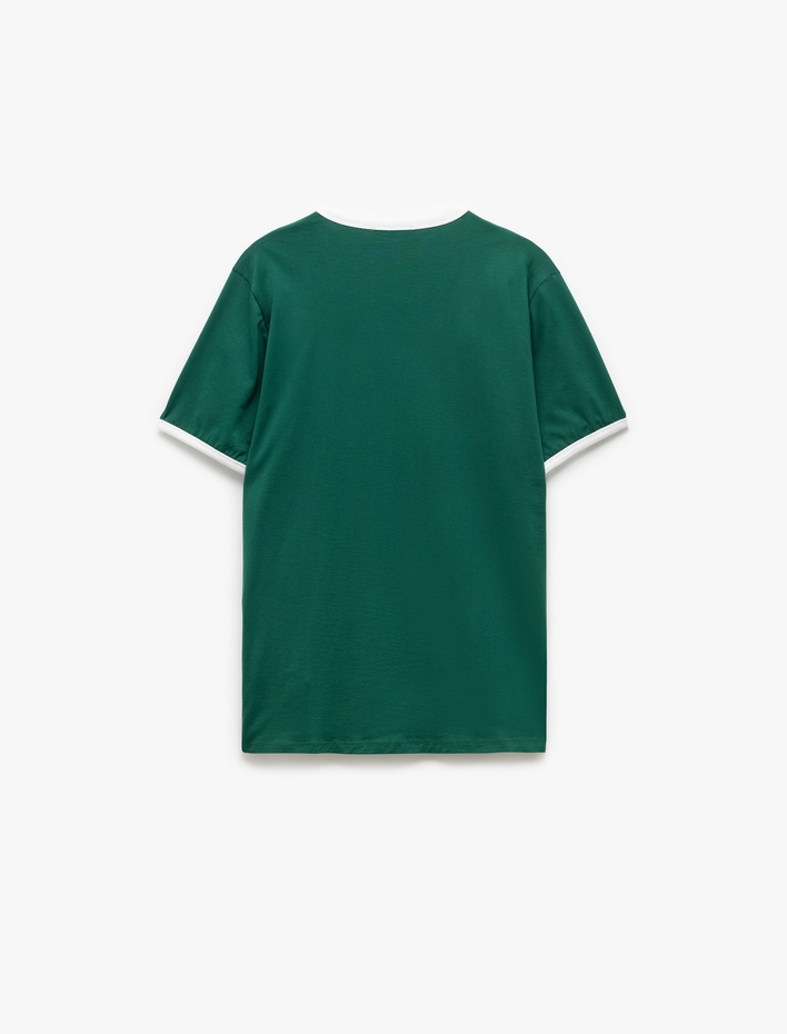  Bisiklet Yaka Kısa Kollu Pamuklu Biyeli Slim Fit Tişört