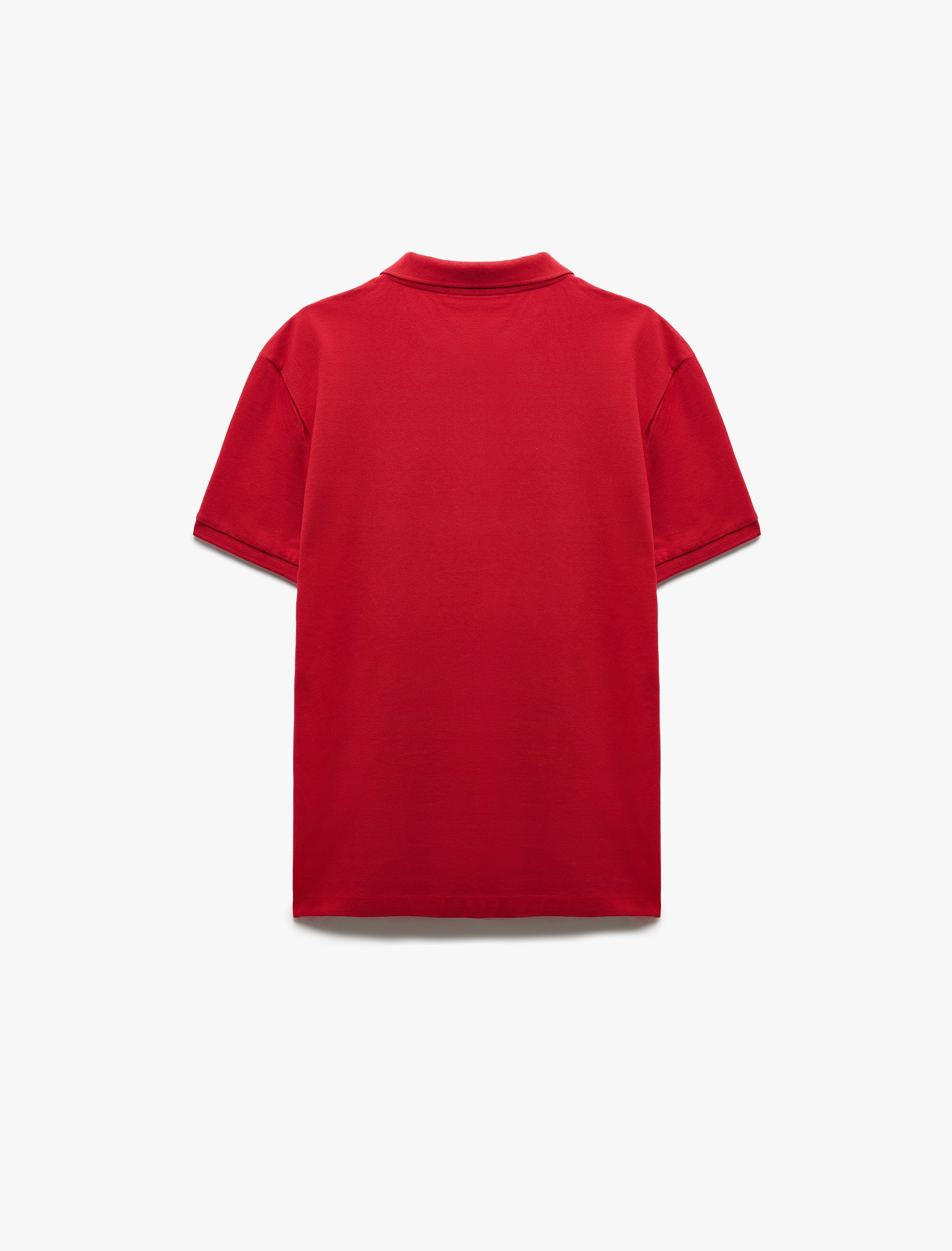   Kısa Kollu Pamuklu Pike Kumaş Polo Yaka Slim Fit Tişört