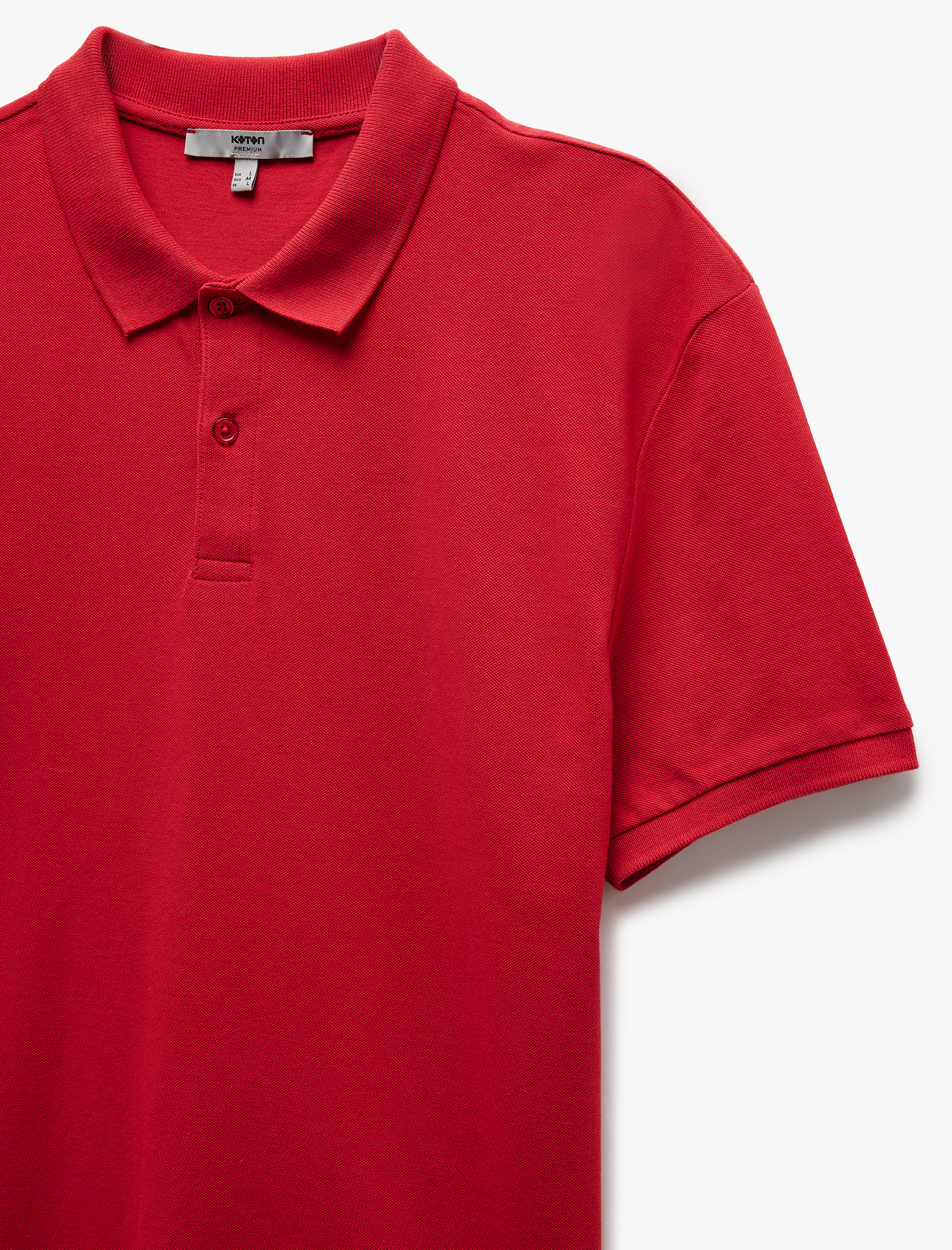   Kısa Kollu Pamuklu Pike Kumaş Polo Yaka Slim Fit Tişört