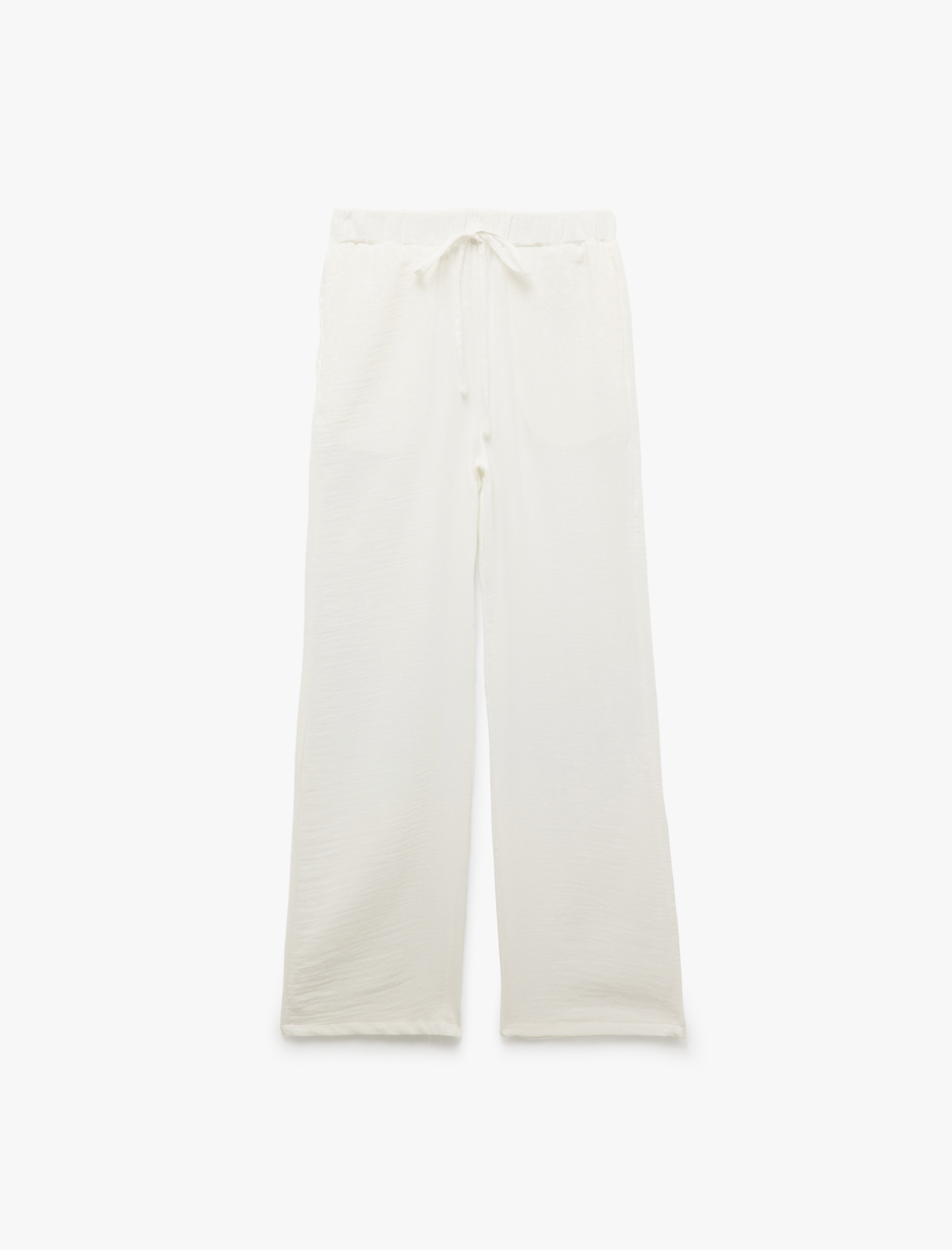   Beli Bağcıklı Cepli Rahat Kesim Pantolon