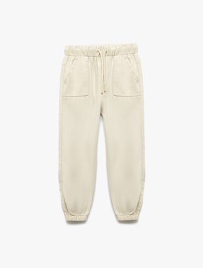Beli Bağcıklı Cepli Basic Viskon Jogger Eşofman Altı
