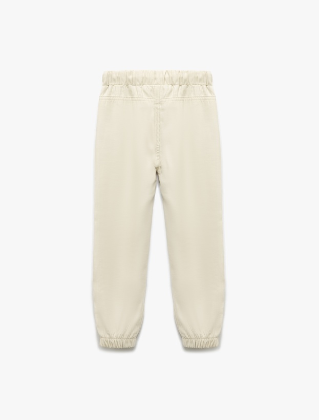 Beli Bağcıklı Cepli Basic Viskon Jogger Eşofman Altı_1