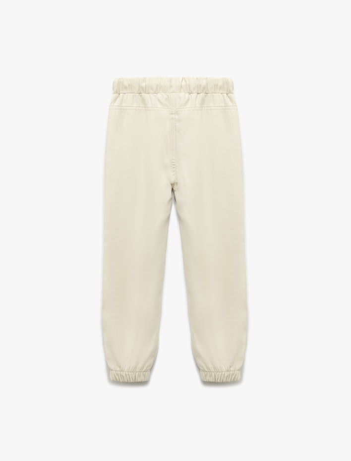 Erkek Bebek Beli Bağcıklı Cepli Basic Viskon Jogger Eşofman Altı